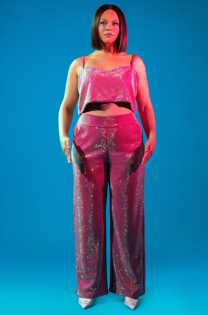 CENTER OF ATTENTION RHINESTONE PANT IN PINK