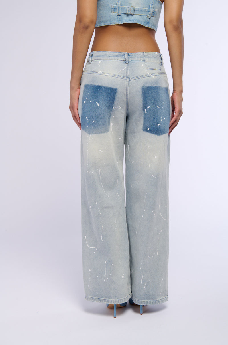 EASY BREEZY DISTRESSED DENIM PANTS