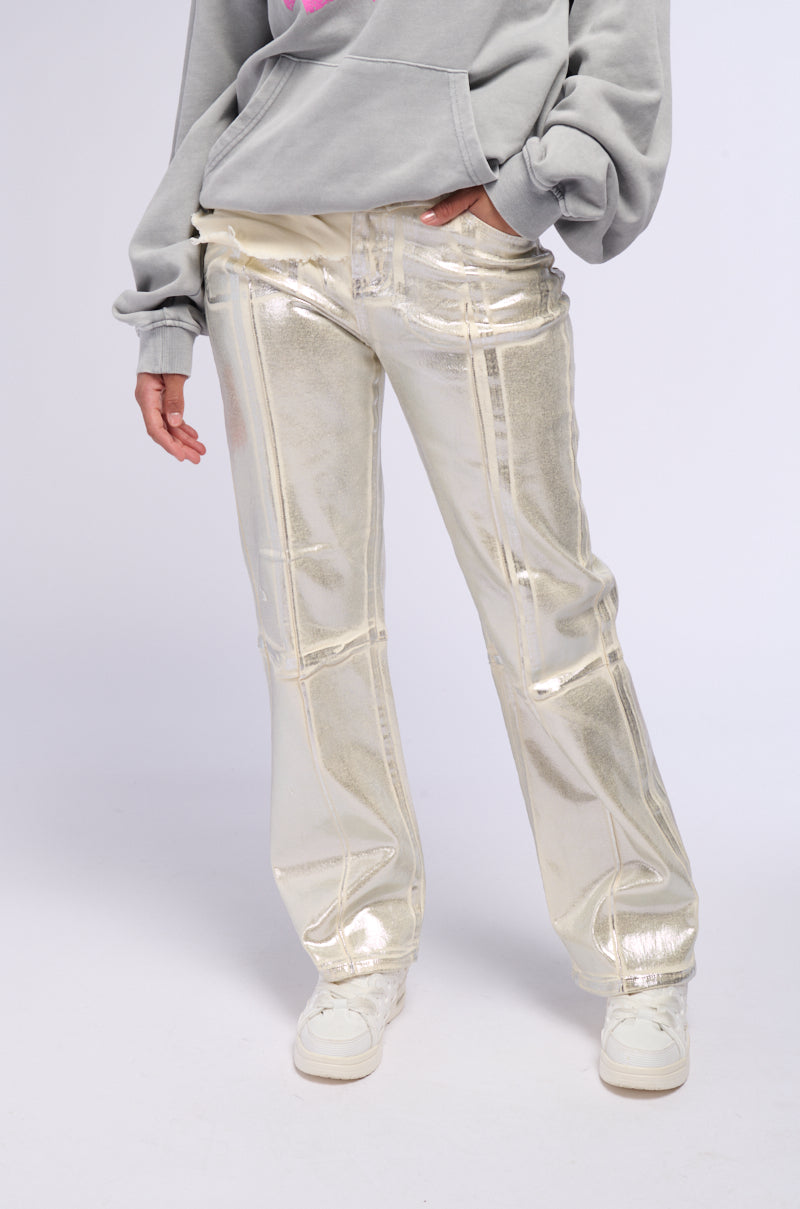 ATLAS METALLIC DETAIL WIDE LEG DENIM