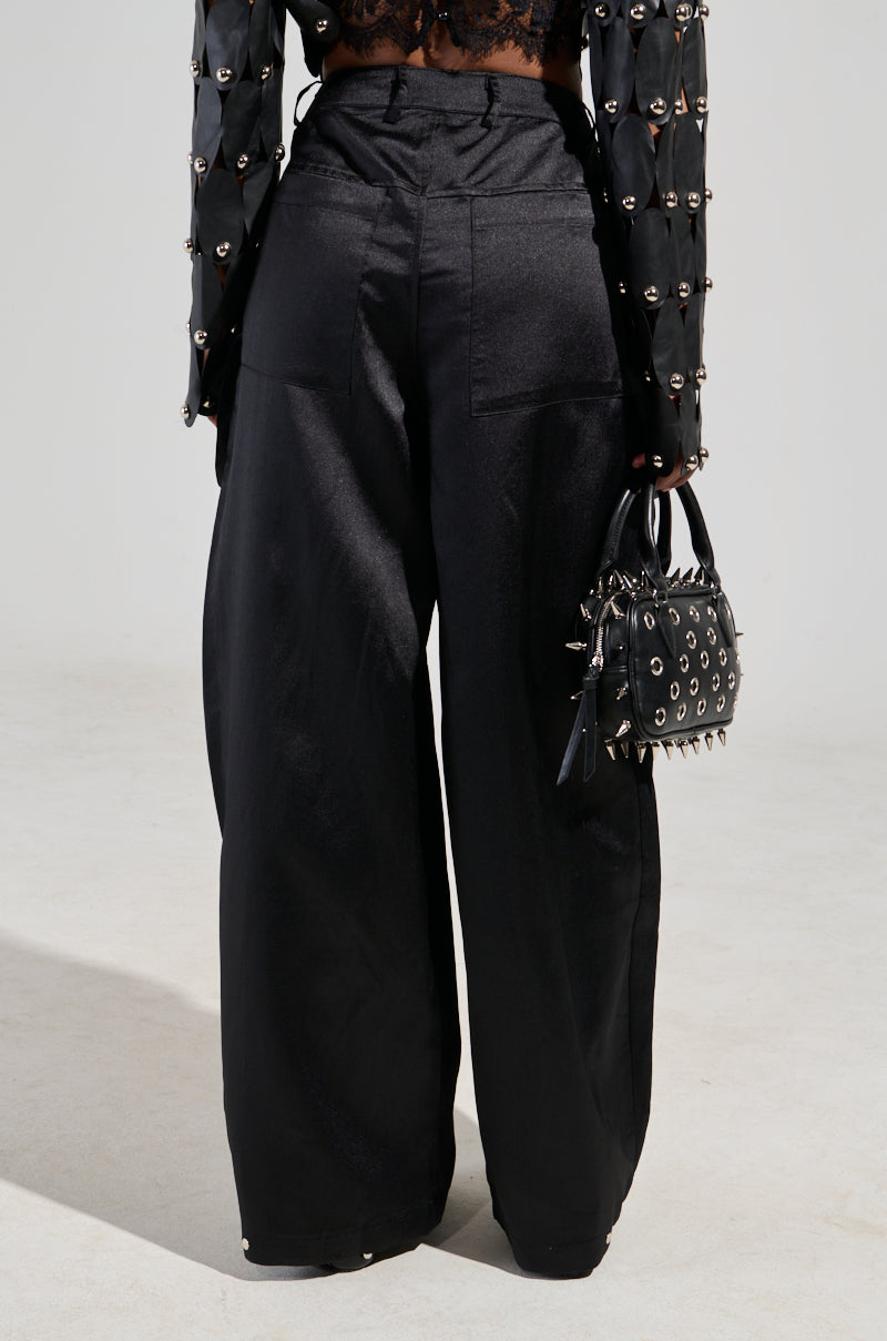 A MOMENT APART WIDE LEG TROUSER WITH POCKETS IN BLACK