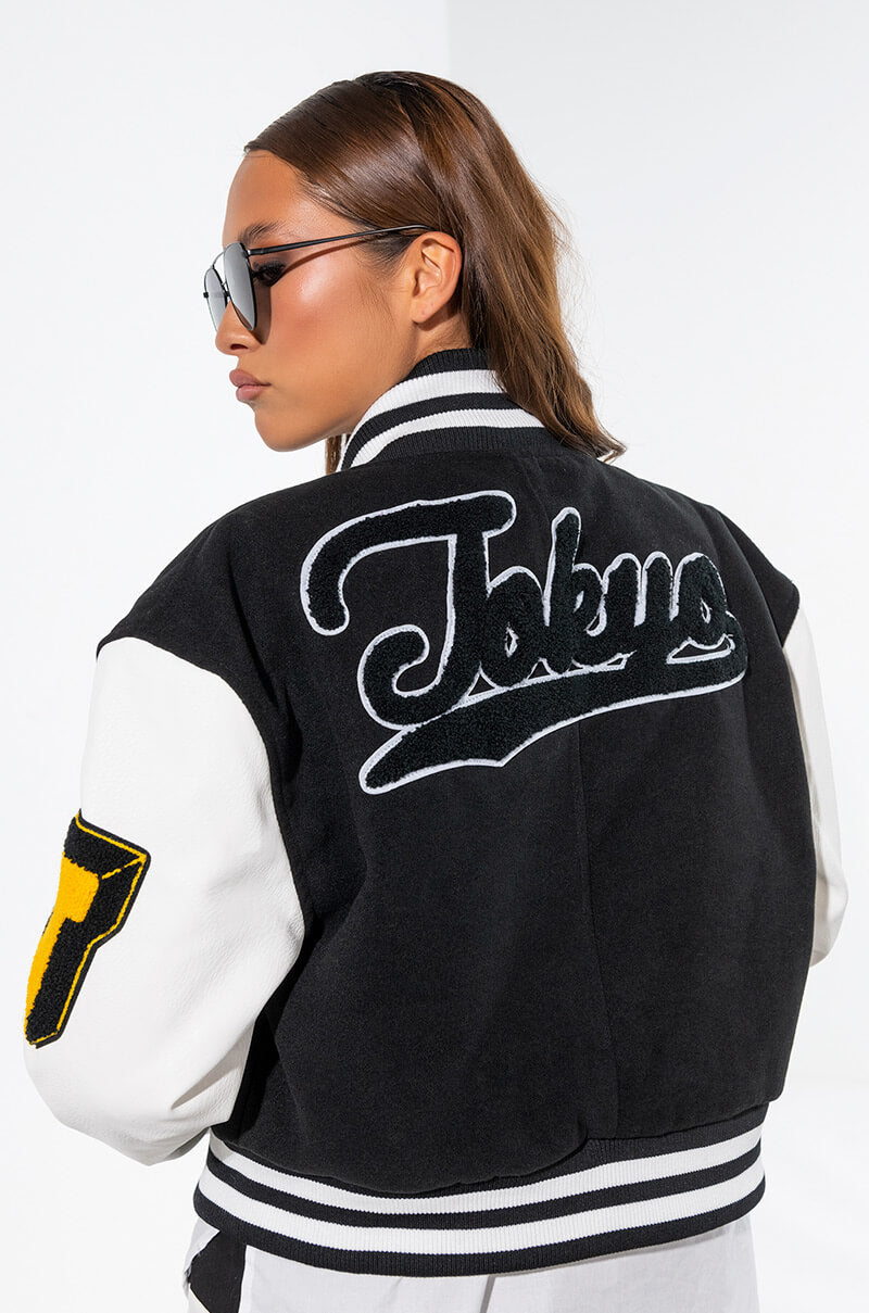 KEEP IT CLASSIC PATCH VARSITY JACKET