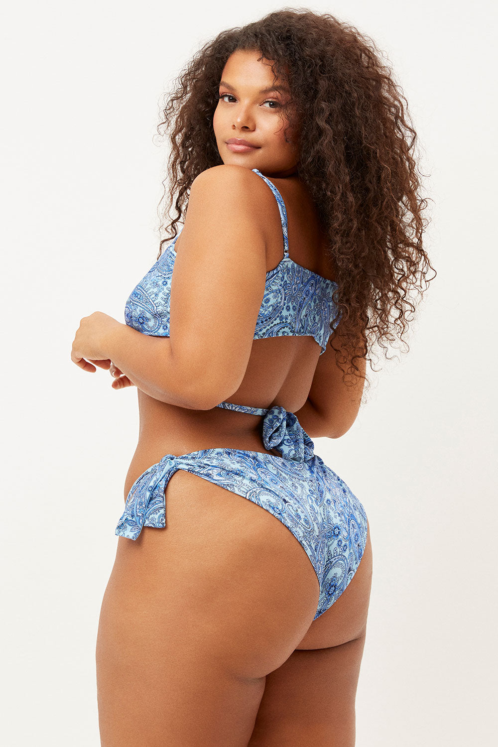 Falcon Shine String Bikini Bottom - Blue Paisley