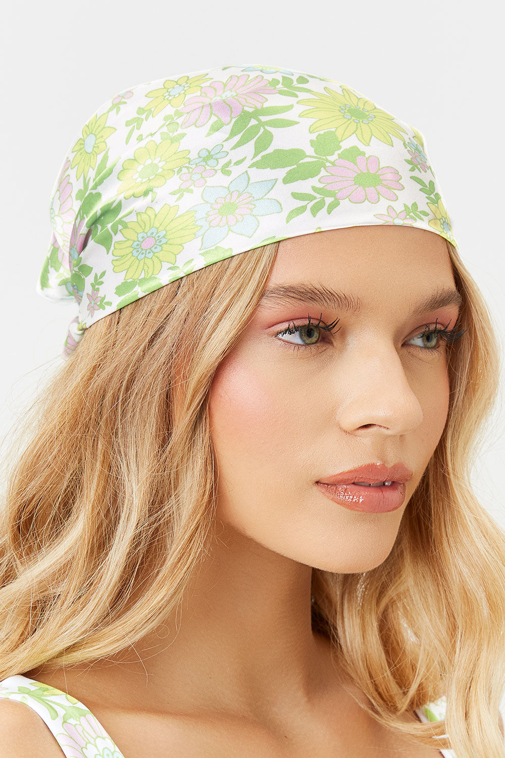 Heidi Floral Satin Head Scarf - Secret Garden