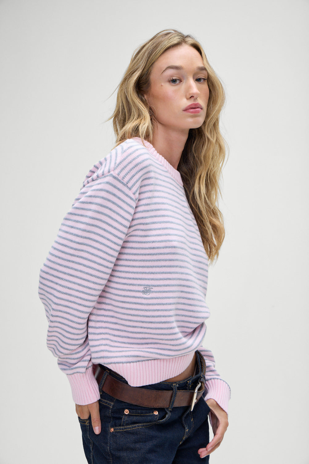 Kip Oversized Sweater - Rosewater Stripe