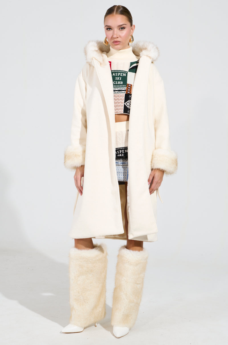 LILA FUR TRIM COAT