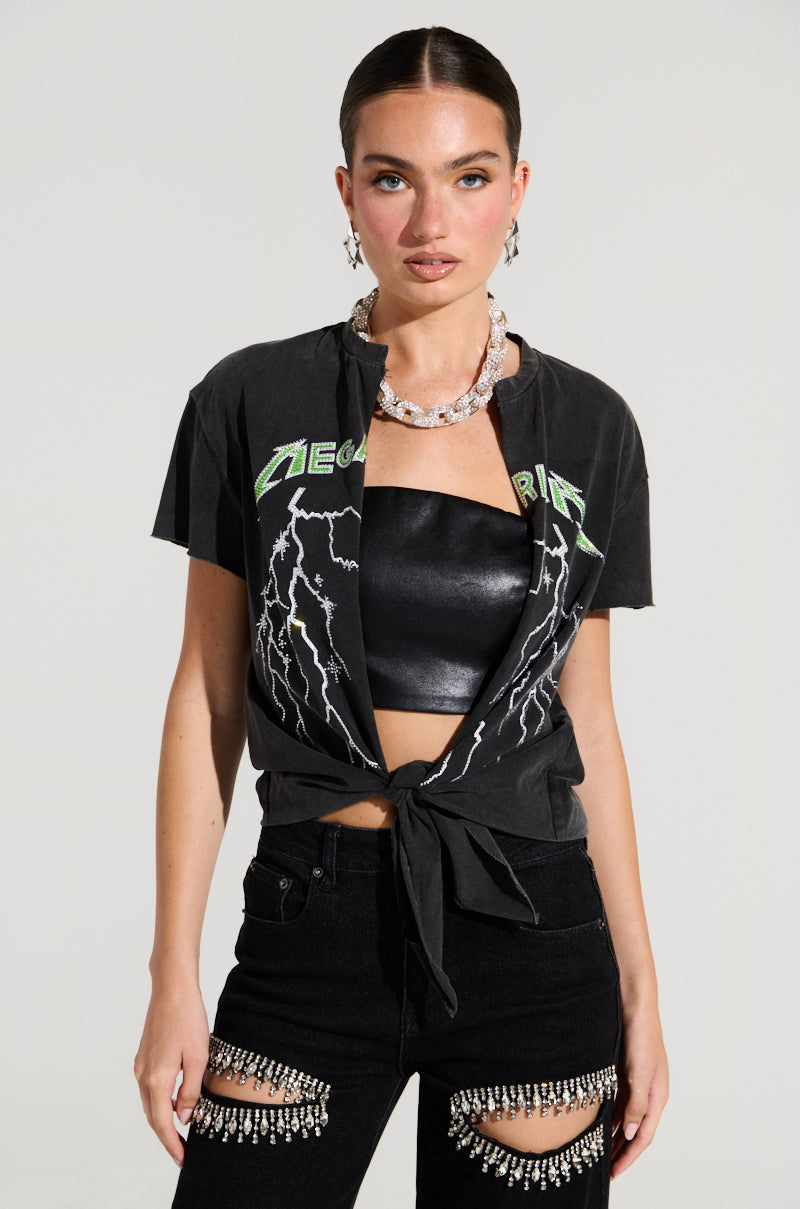 MEGA RICH BABE TIE FRONT T-SHIRT