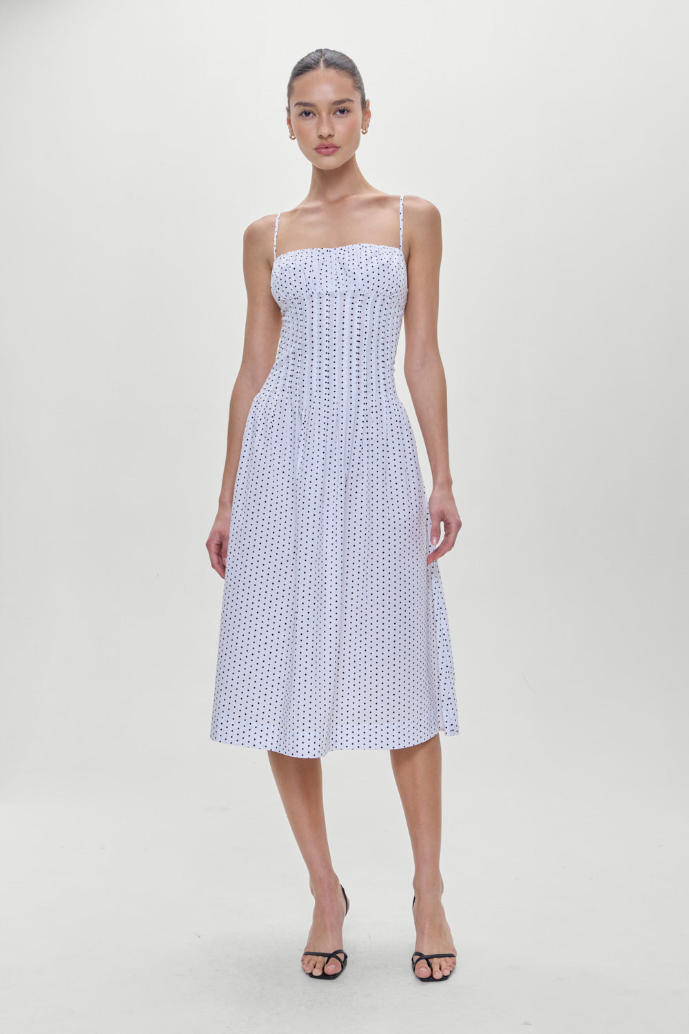 Reign Polka Dot Maxi Dress - White Polka Dot