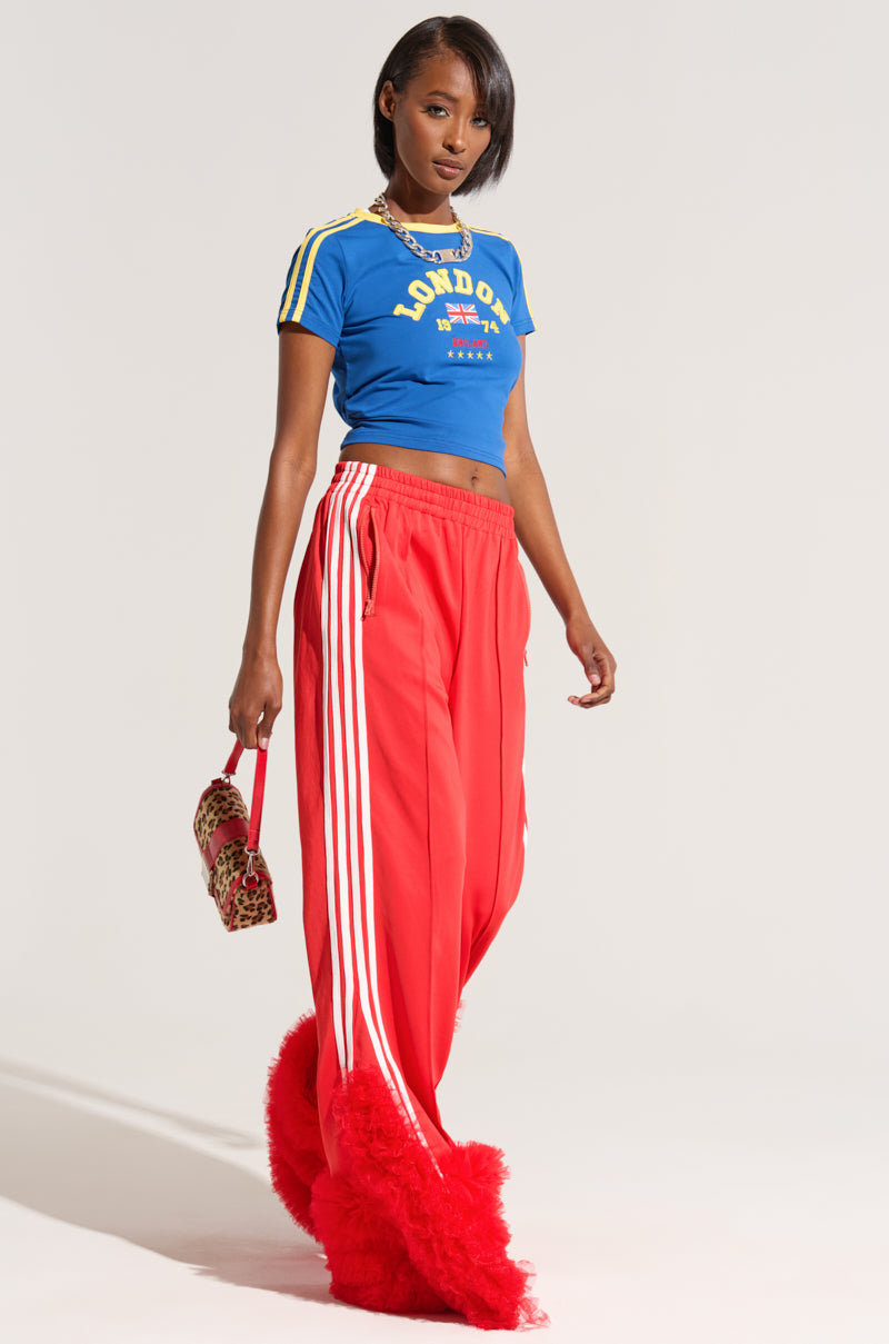 MODERN JAM TRACK PANT WITH TULLE