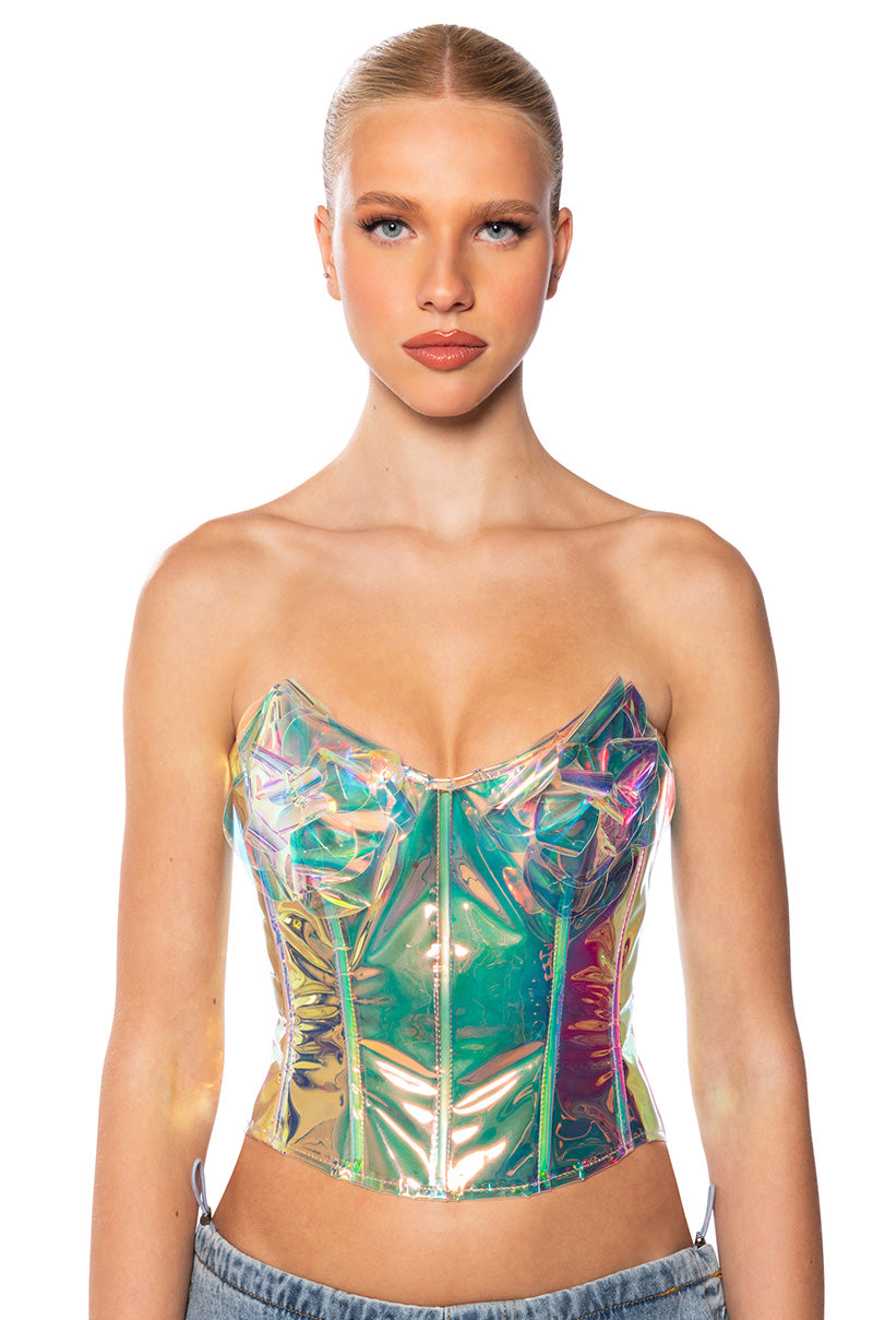 U DA ONE IRIDESCENT FLOWER CORSET