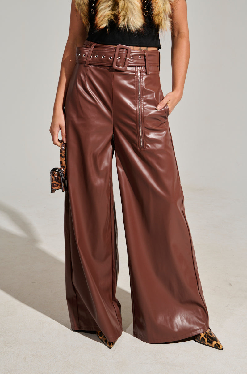 SHAINA FAUX LEATHER TROUSER