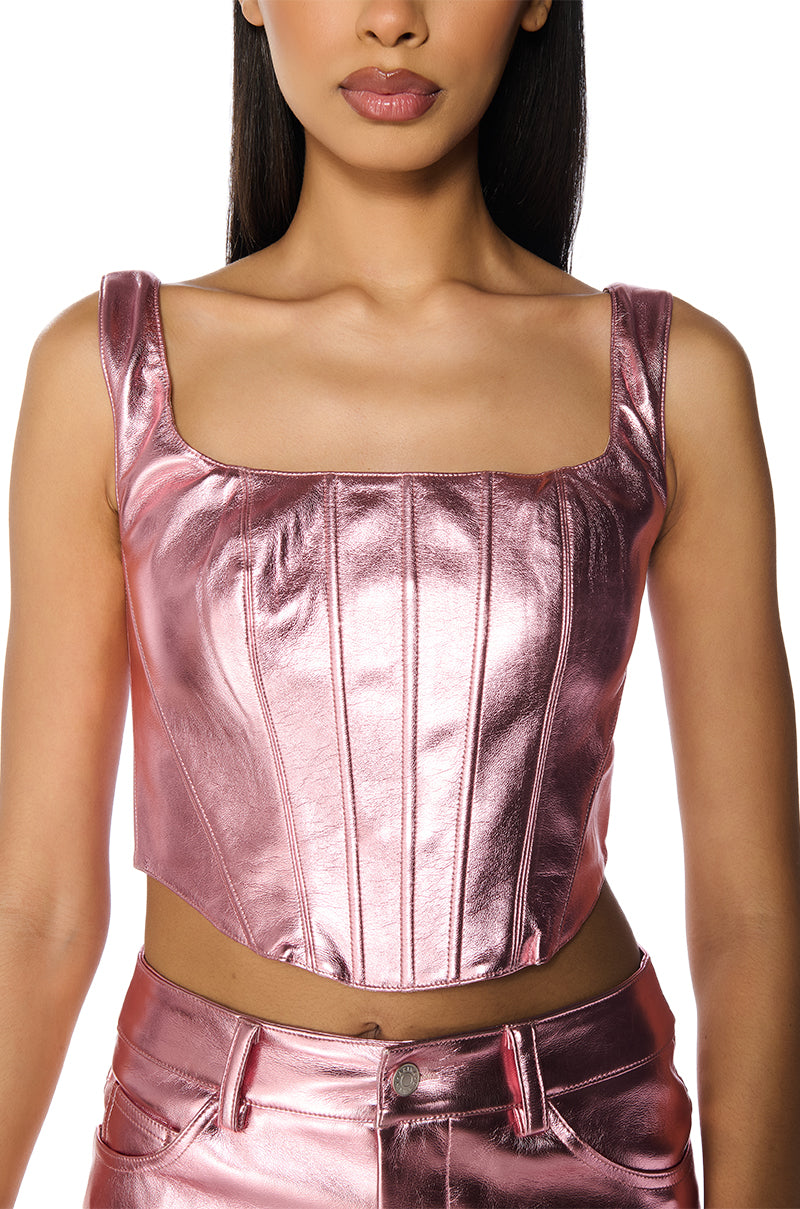 TRY ME METALLIC CORSET TOP