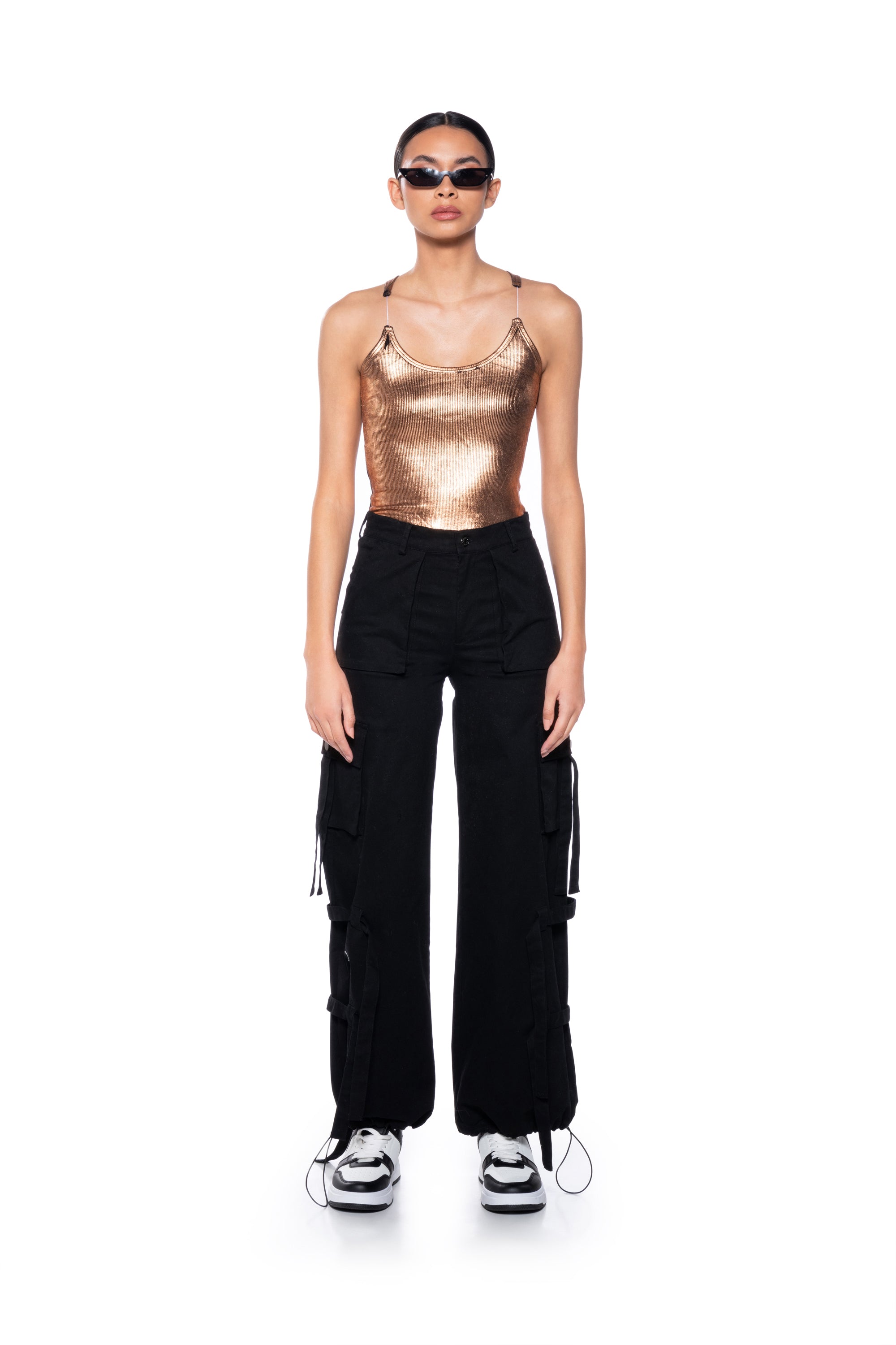 BAD HABIT STRAPPY METALLIC TANK