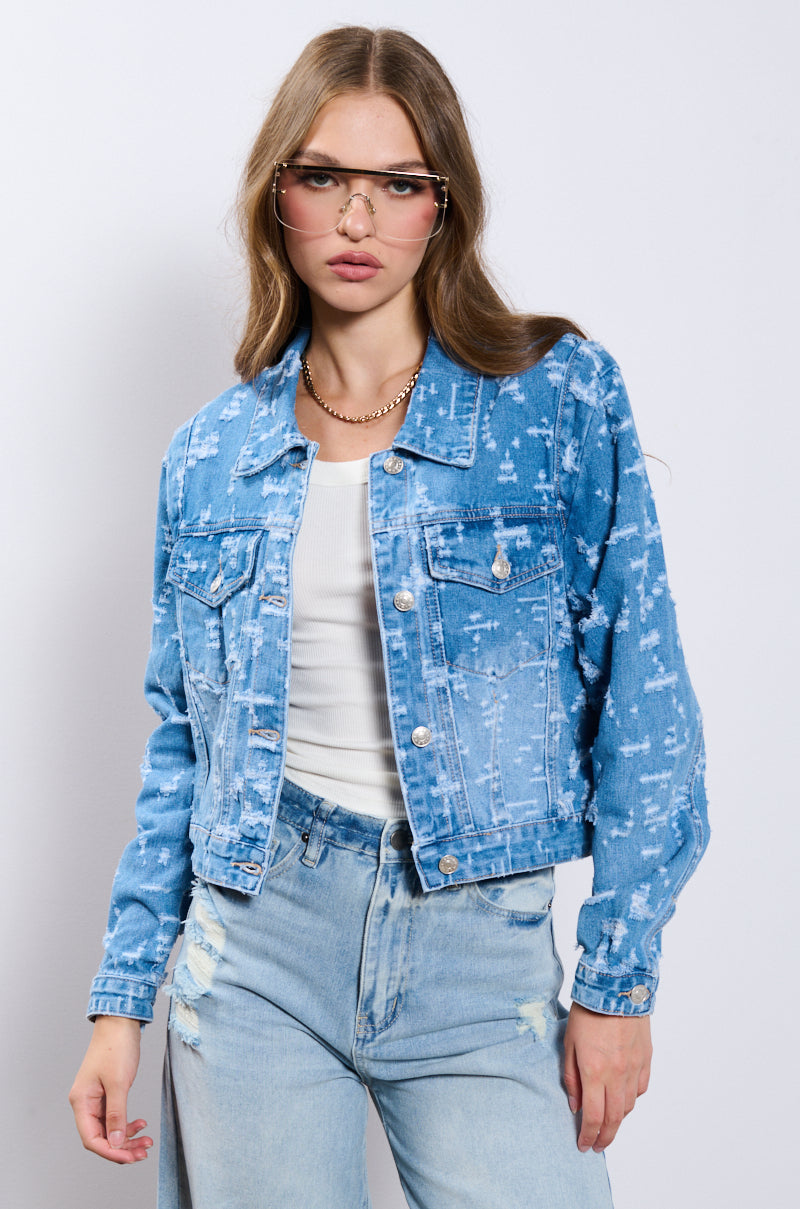 DISTRESSED DENIM JACKET