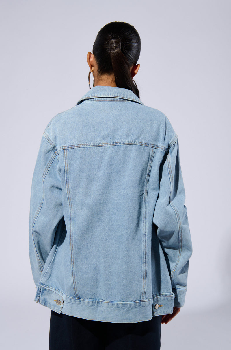 BE RIGHT BACK OVERSIZED DENIM JACKET