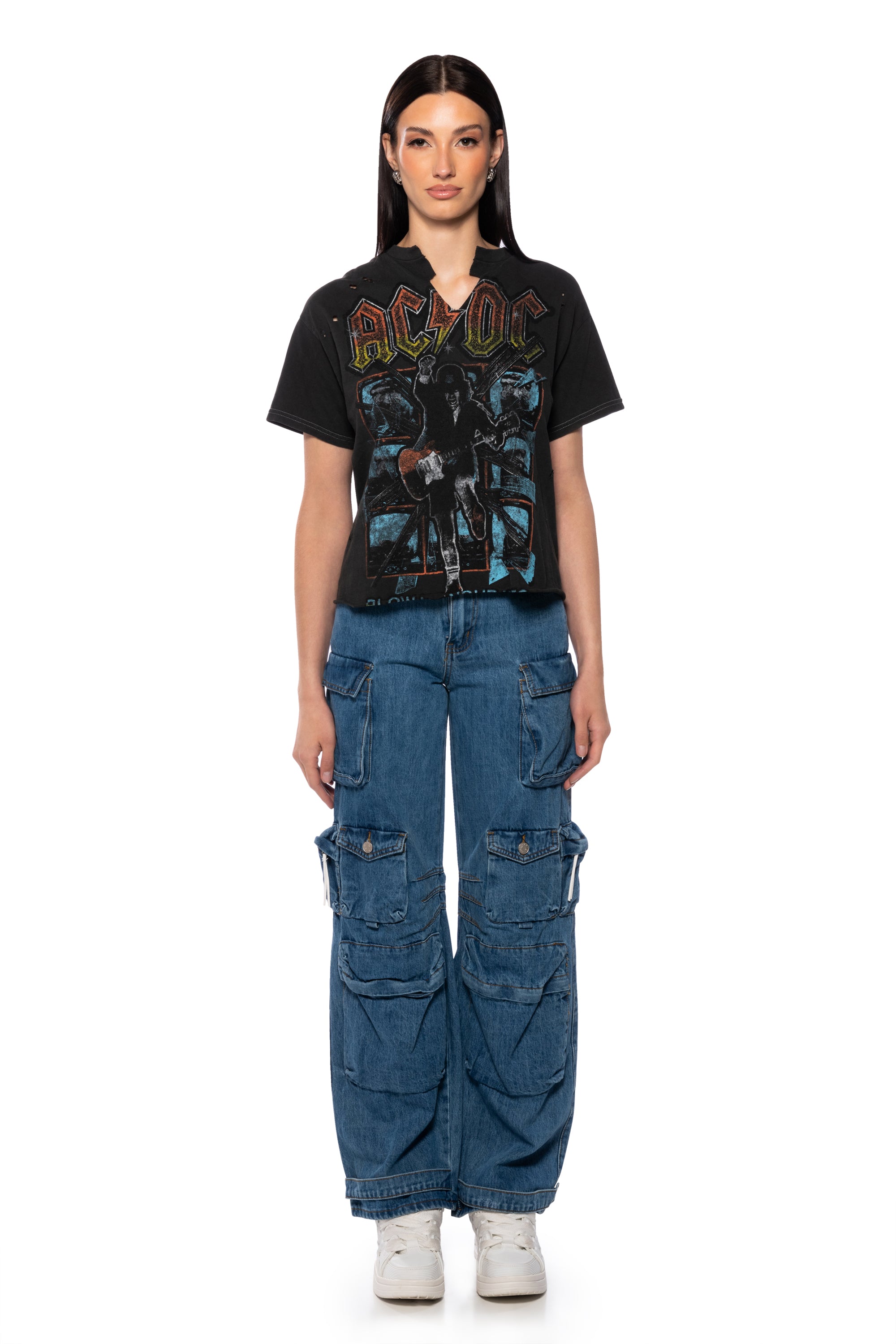 THE ULTIMATE DENIM CARGO PANT IN MEDIUM BLUE DENIM