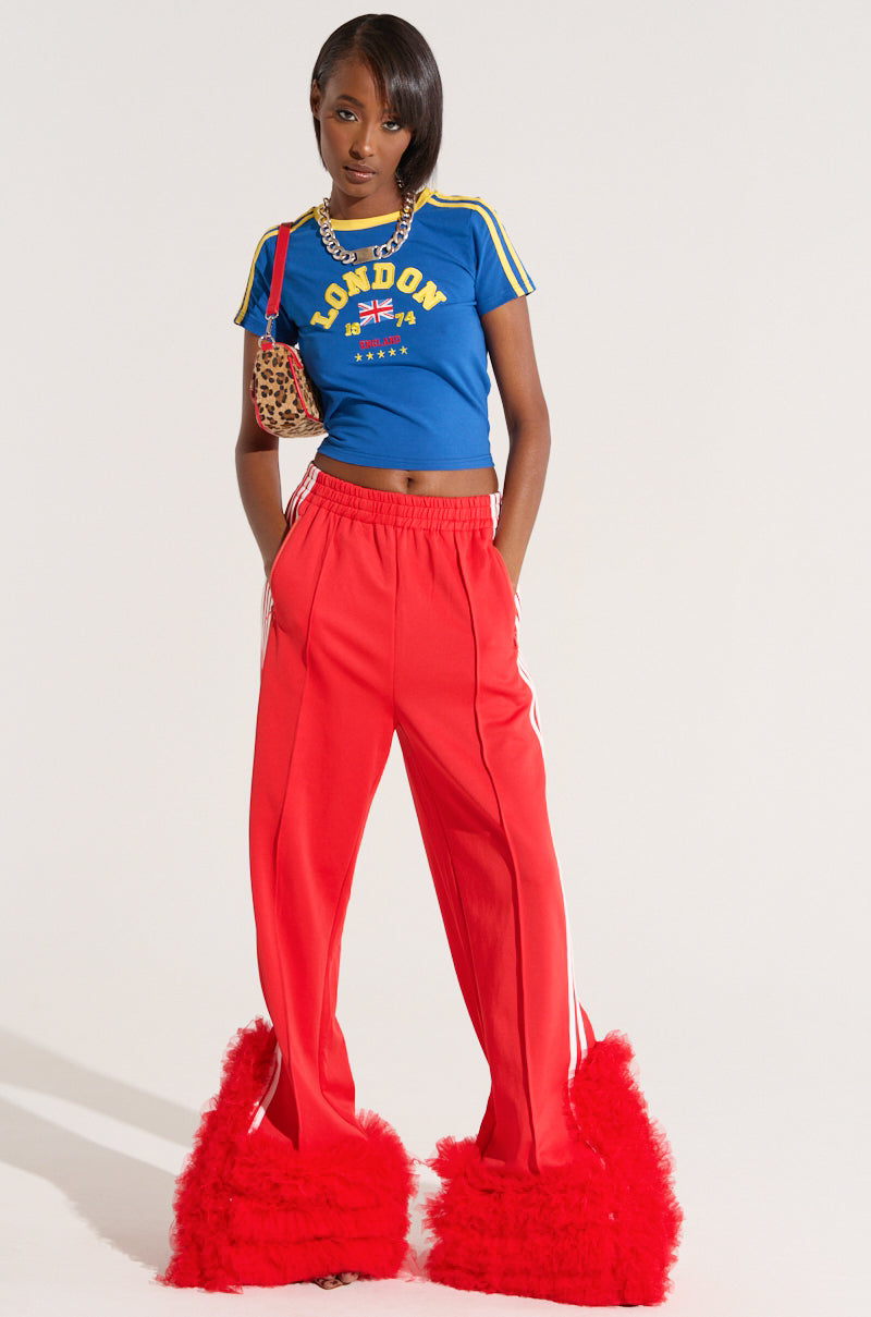 MODERN JAM TRACK PANT WITH TULLE