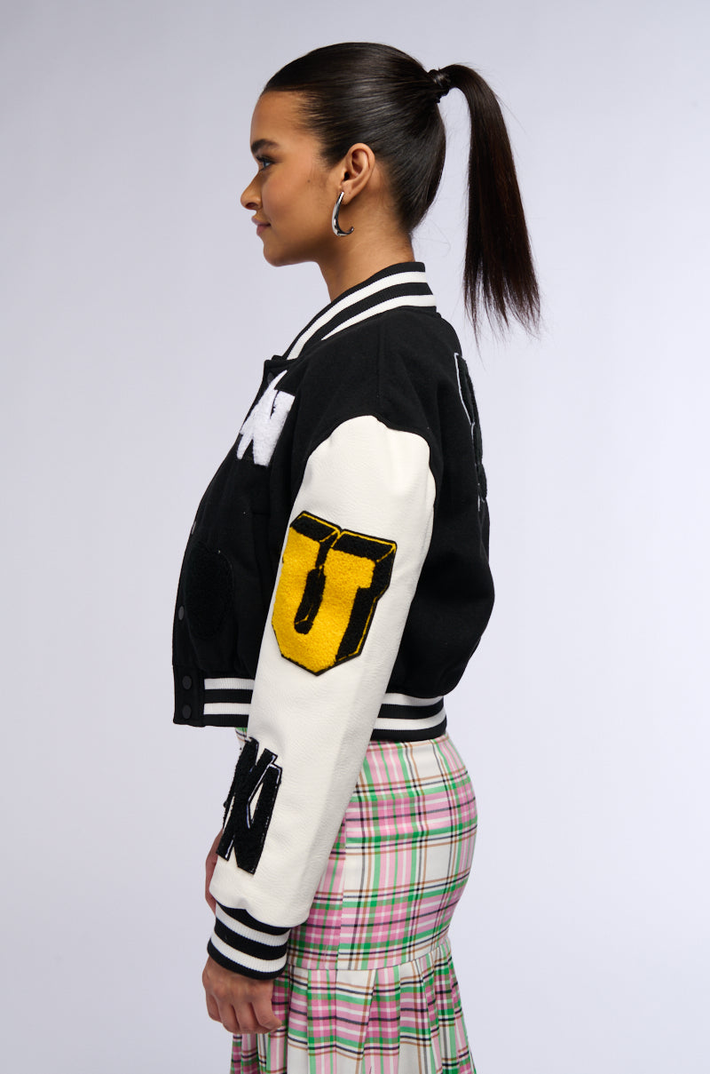 KEEP IT CLASSIC PATCH VARSITY JACKET