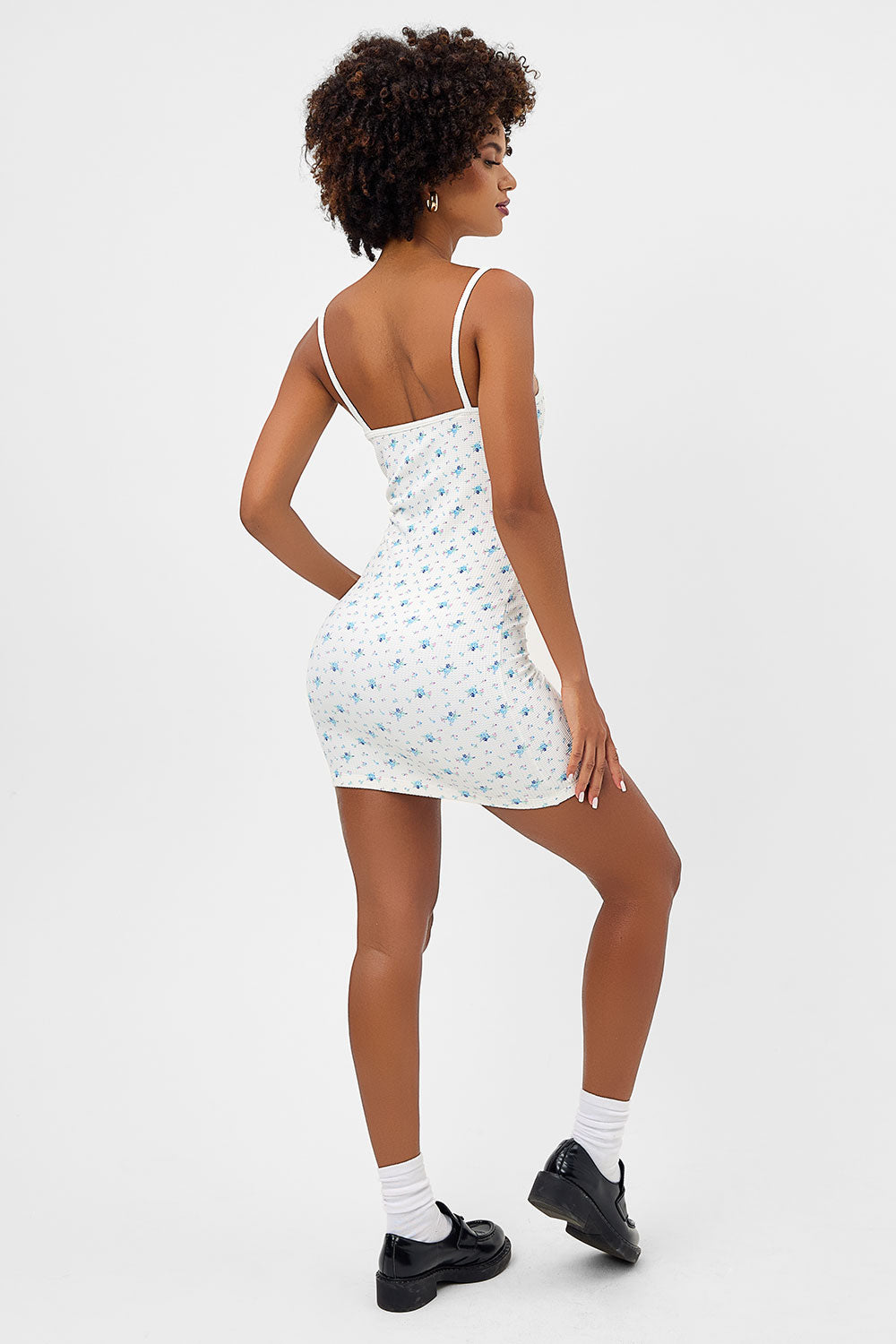 Gwen Waffle Mini Dress - Night Lily