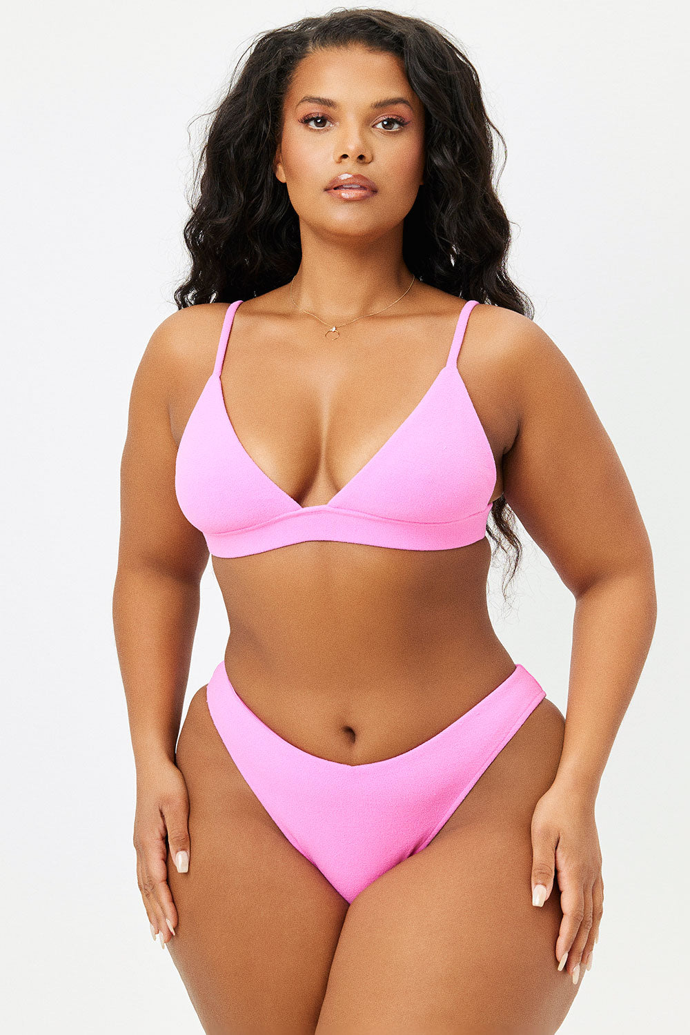 Claire Triangle Terry Bikini Top - Blushing