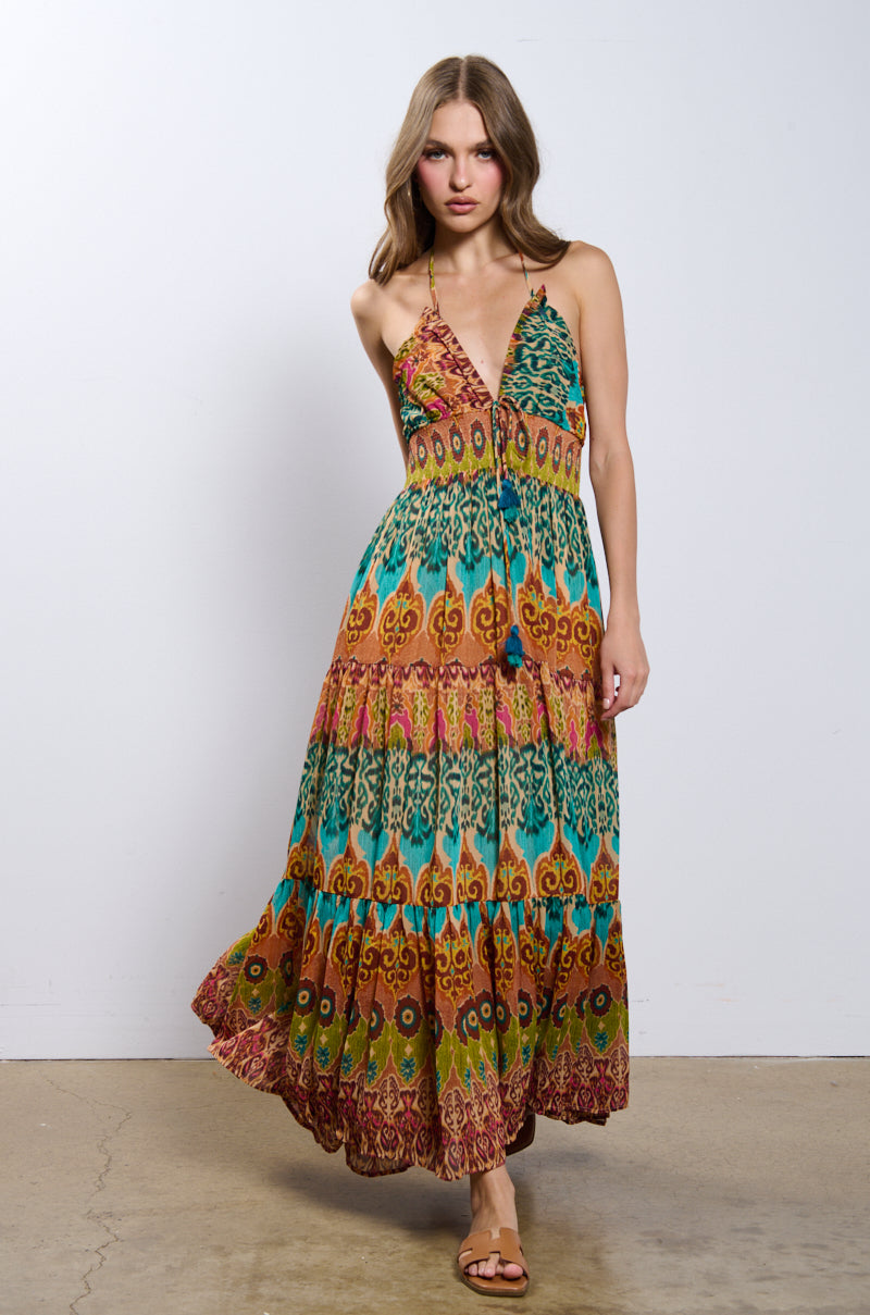 CANT GET ENOUGH PRINTED MAXI DRESS