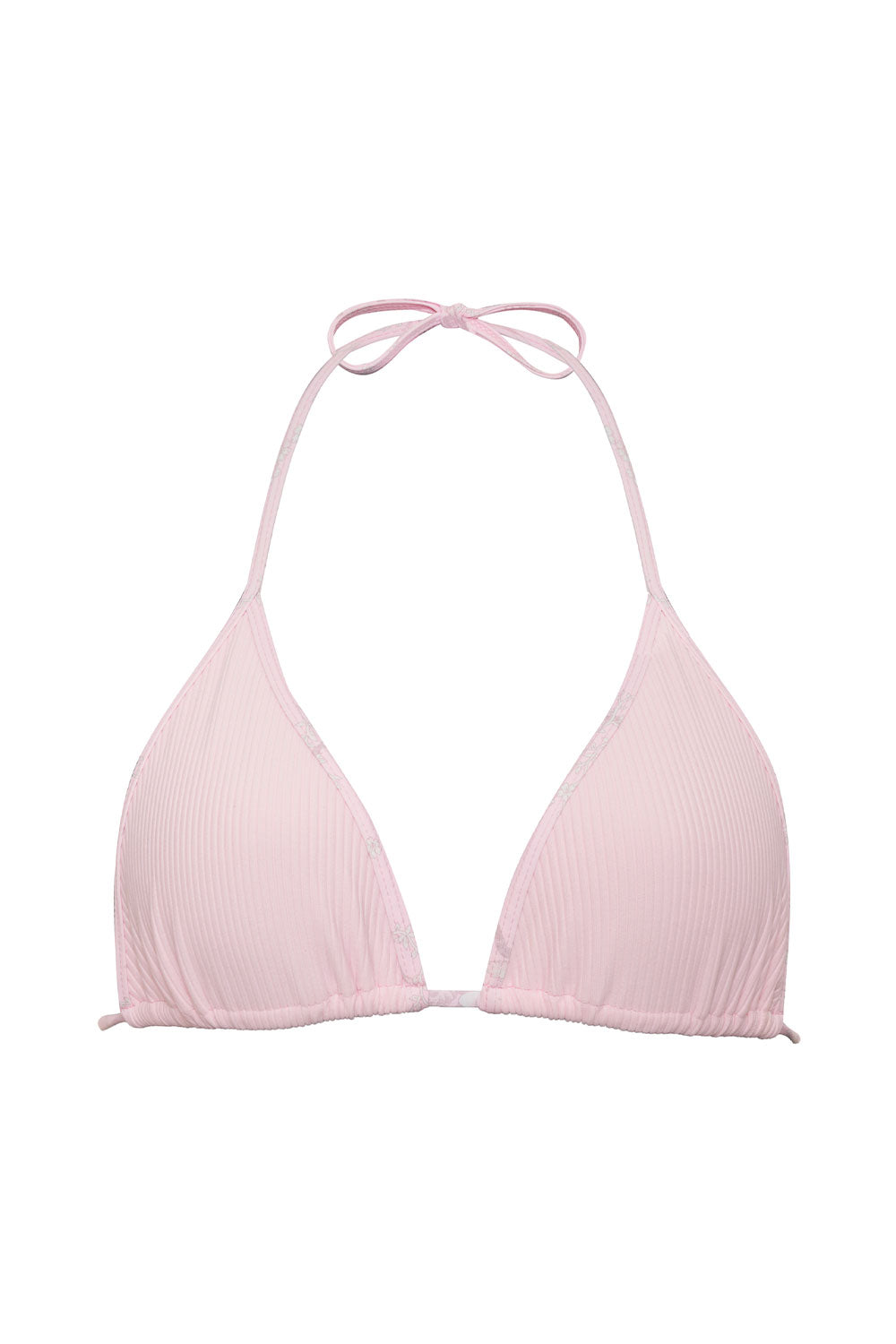 Tia Ribbed Triangle Bikini Top - Aurora