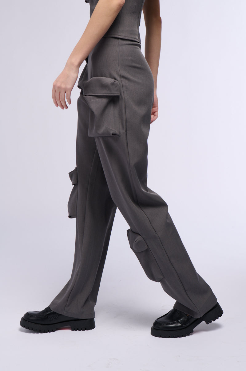 BOOKED AND BUSY STRAIGHT LEG CARGO TROUSER