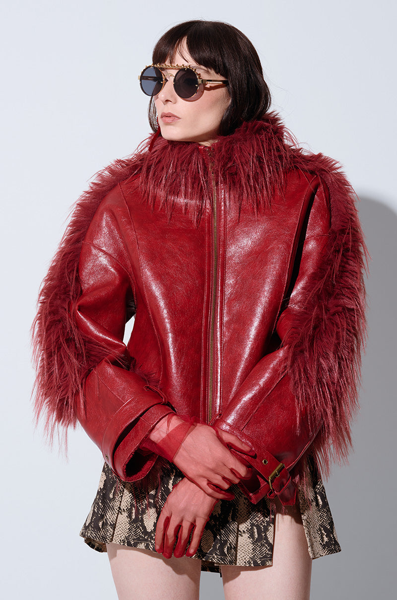 OVERZEALOUS FUR TRIM BOMBER