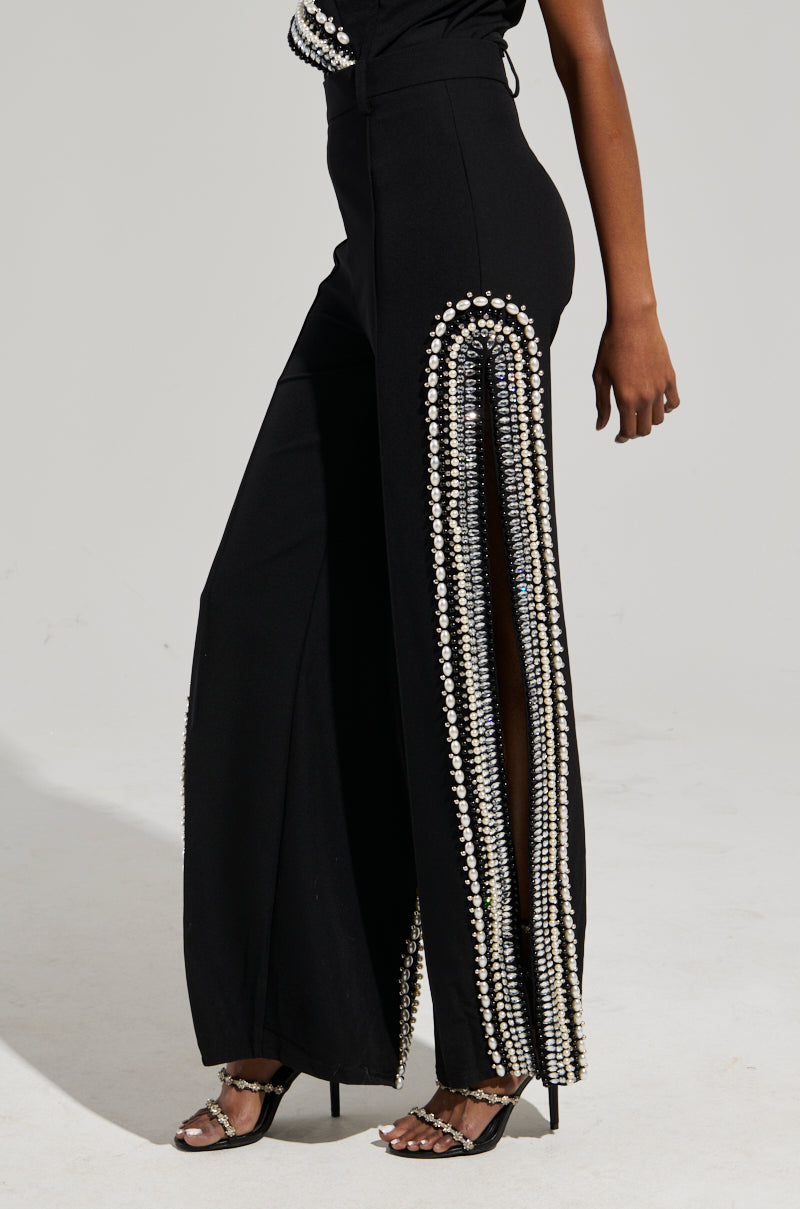 LUXURIOUS PANTS WITH SIDE SLITS