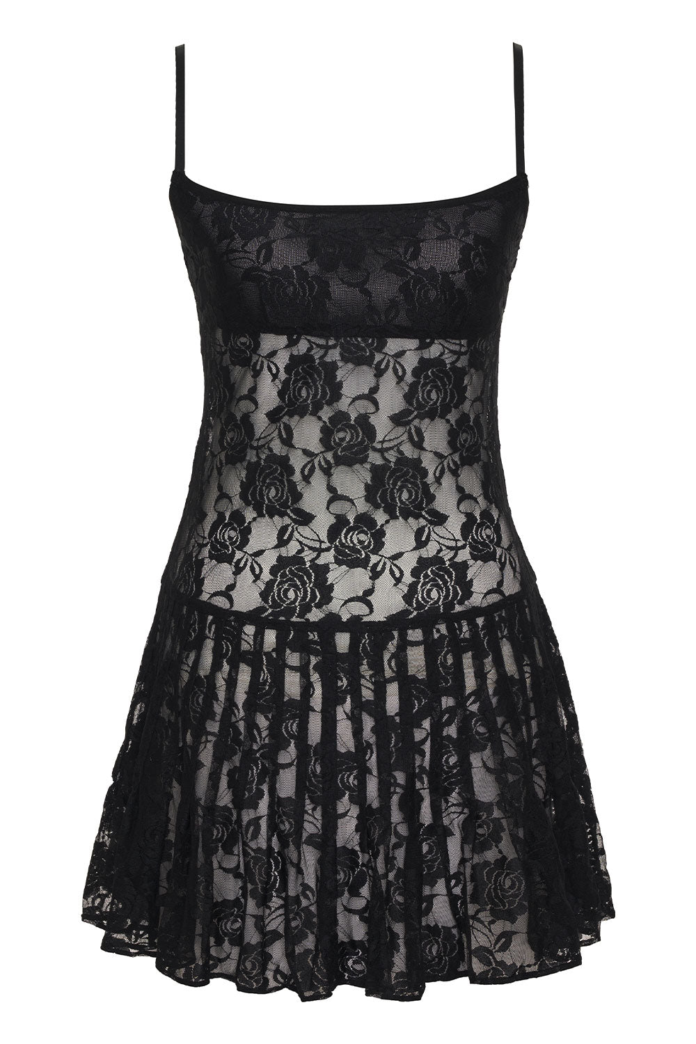 Carlotta Lace Mini Dress - Black