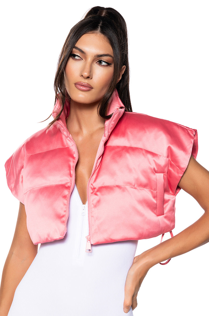 PERI PERI PUFFER VEST IN PINK