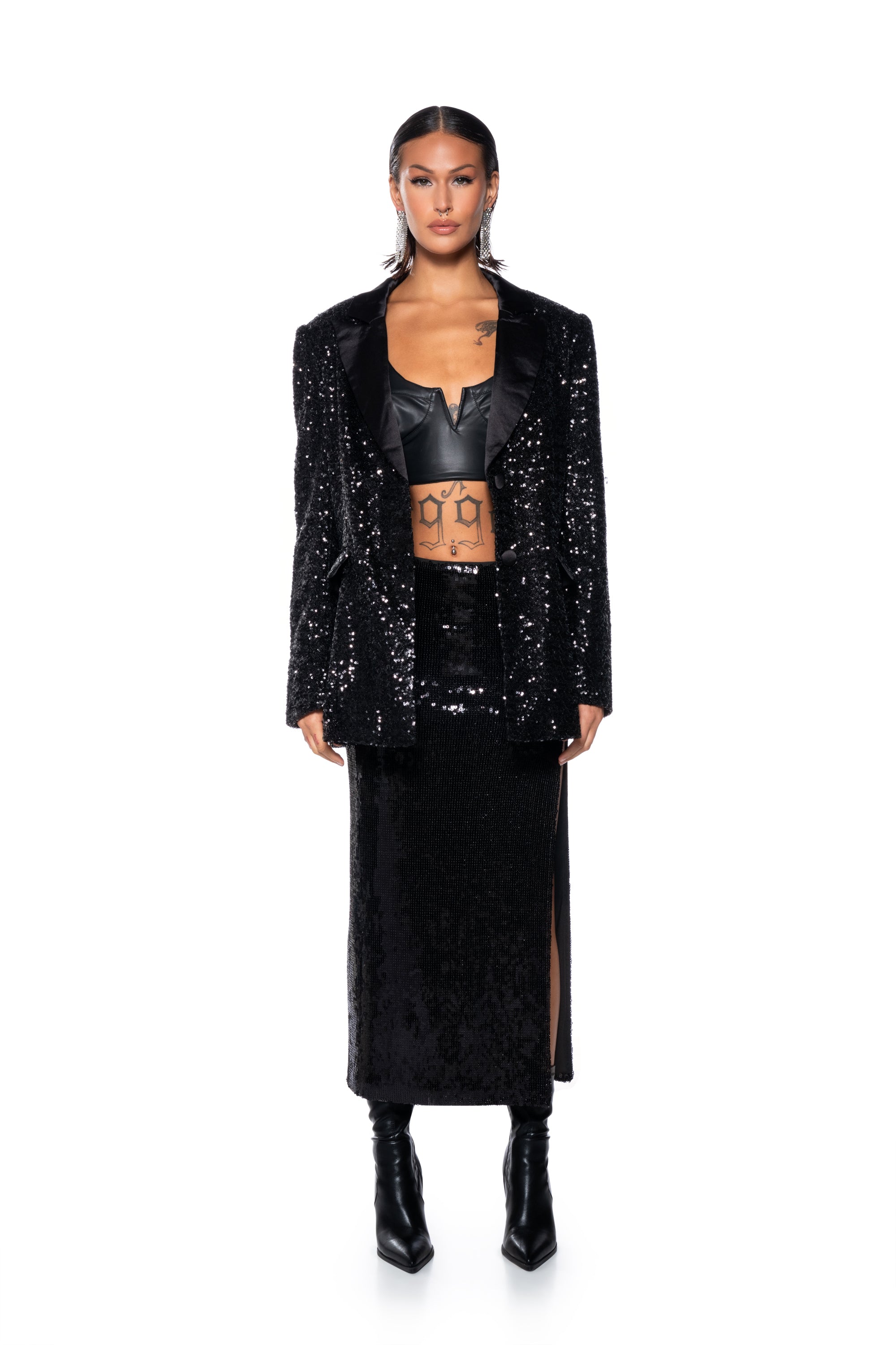 MET GALA BLACK SEQUIN BLAZER