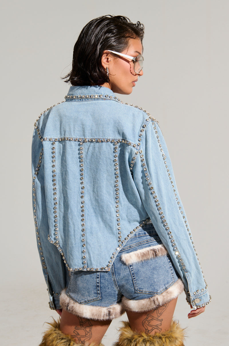 CARLIS DISTRICT COWGIRLS BLING DENIM JACKET