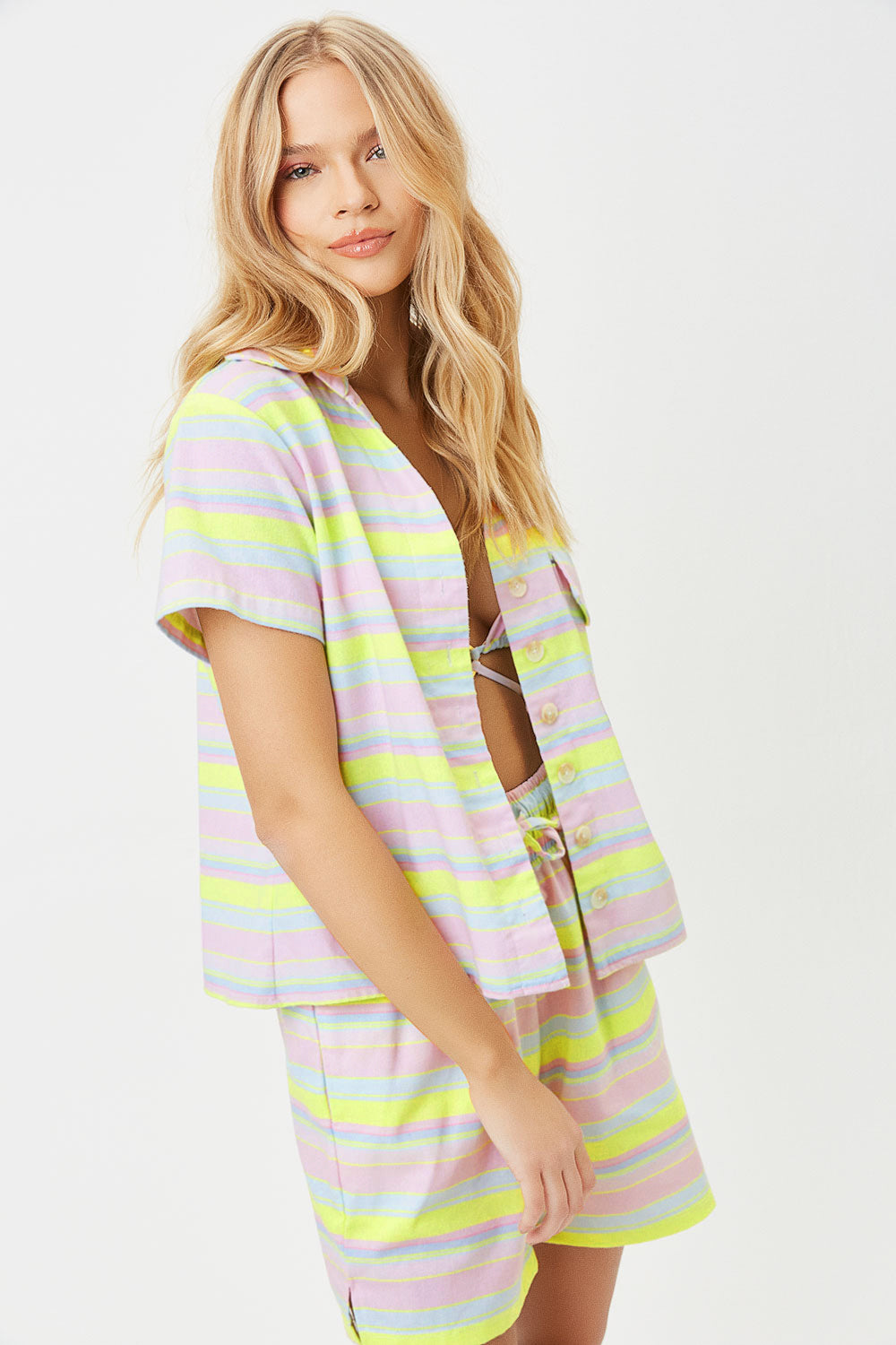 Lou Striped Button Up Shirt - Summer Stripe