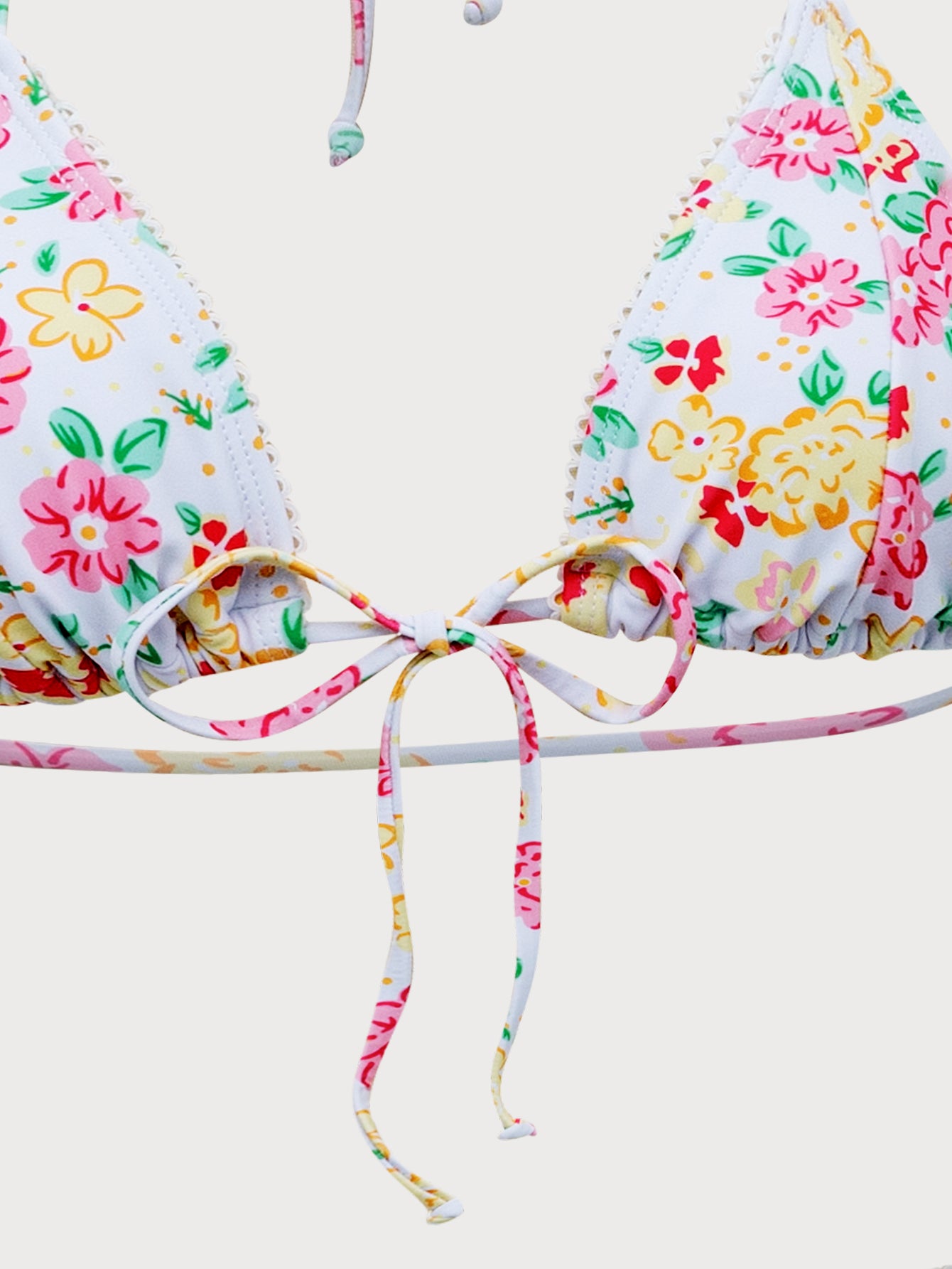 Pink Floral Halter Bikini Set