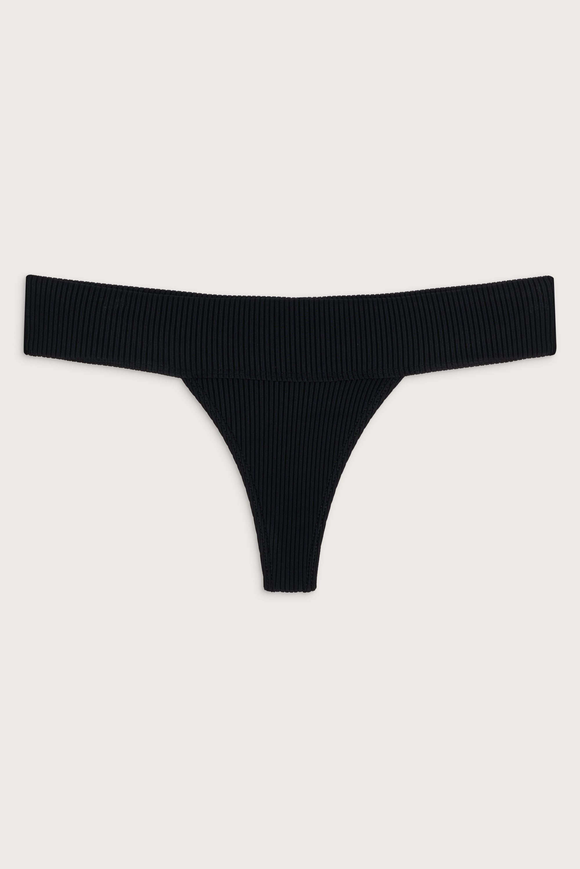 Sofia Ribbed Micro Bikini Bottom - Black