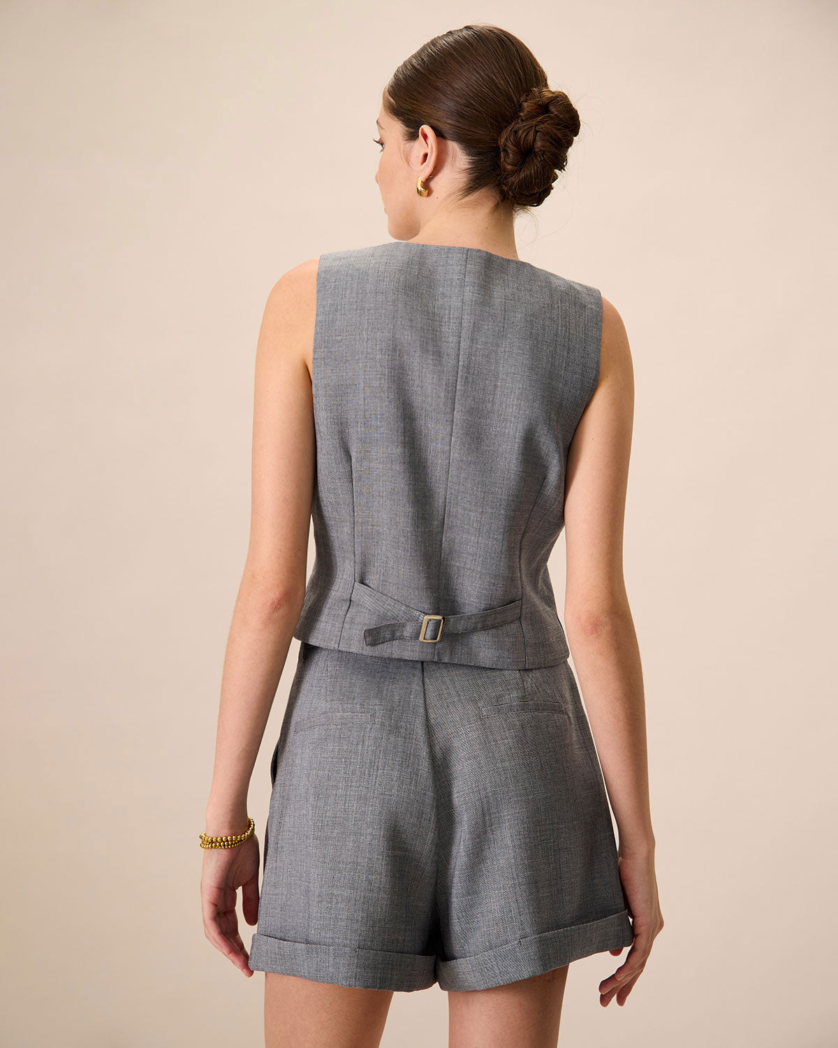 The Grey V-Neck Button Vest