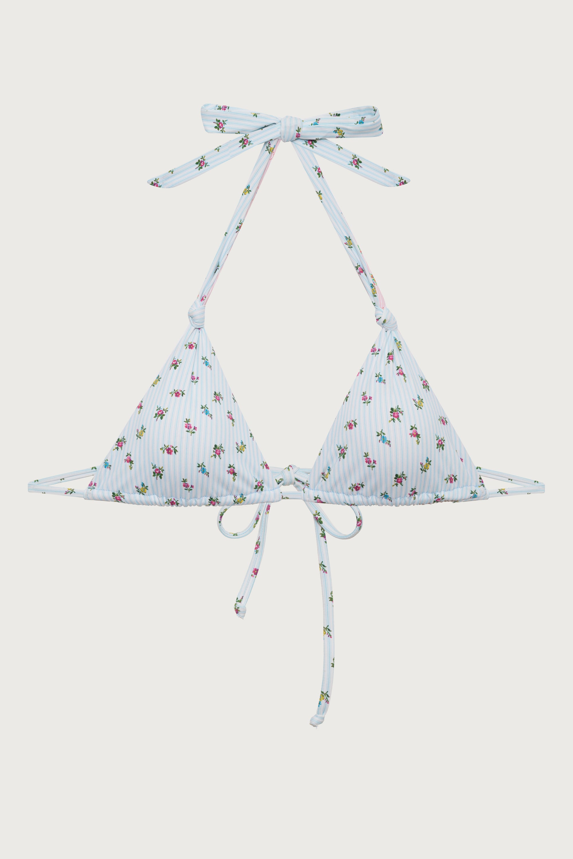 Kealy Reversible Triangle Bikini Top - Cozy Stripe