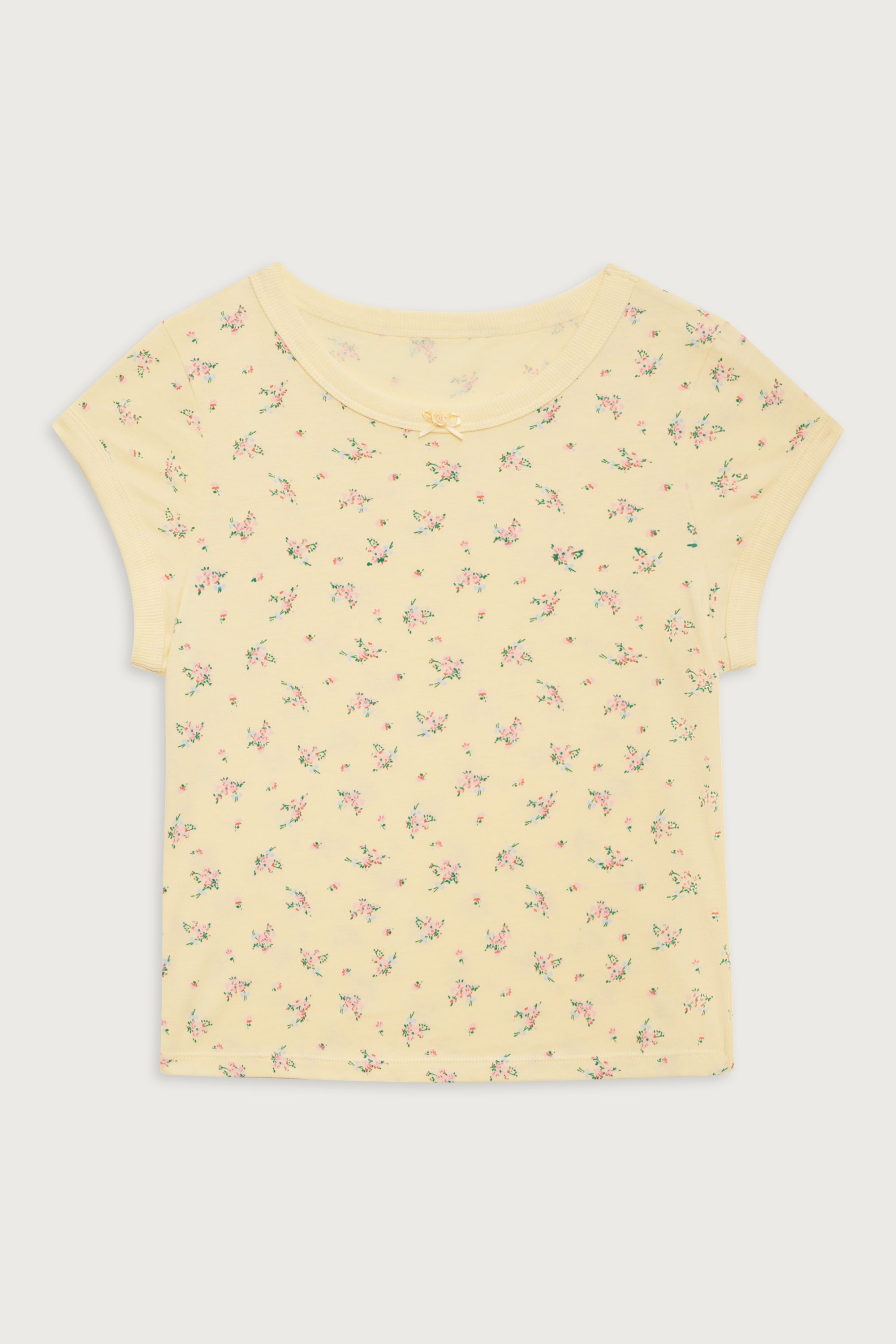 Archie Floral Cotton Tee - Buttercup Bouquet