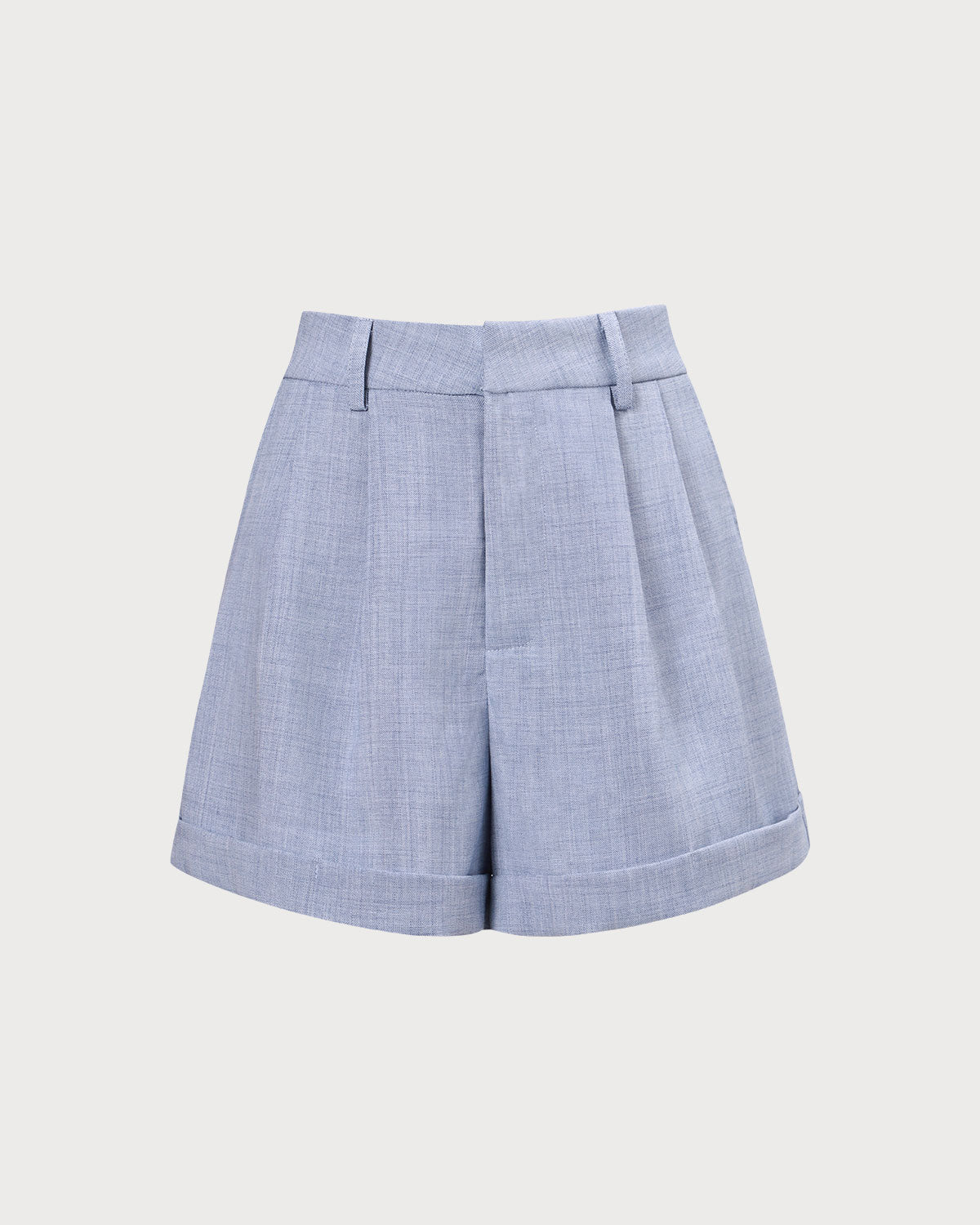 The Blue High-Waisted Pleated Shorts