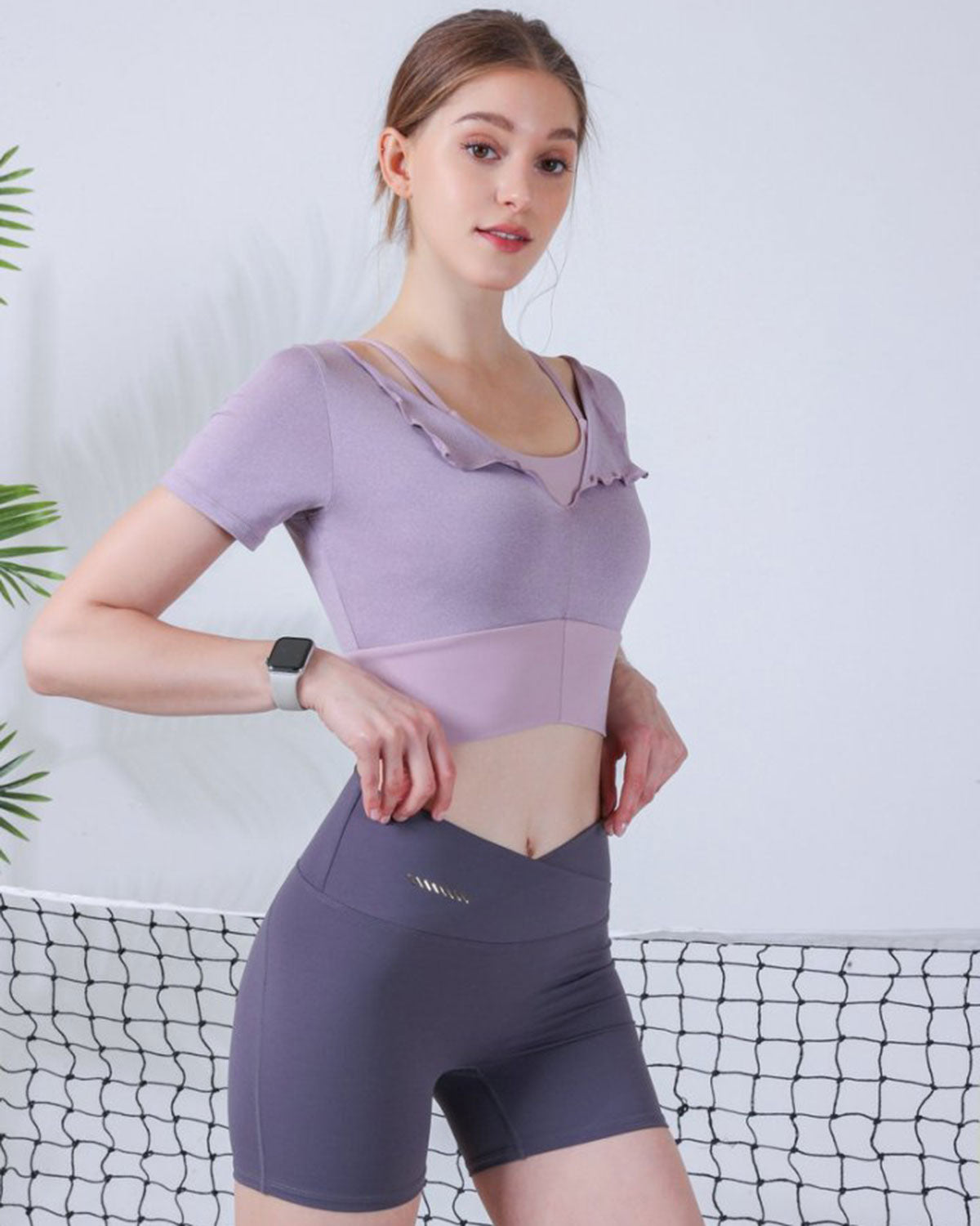 Purple Short Sleeve Top - Light Support