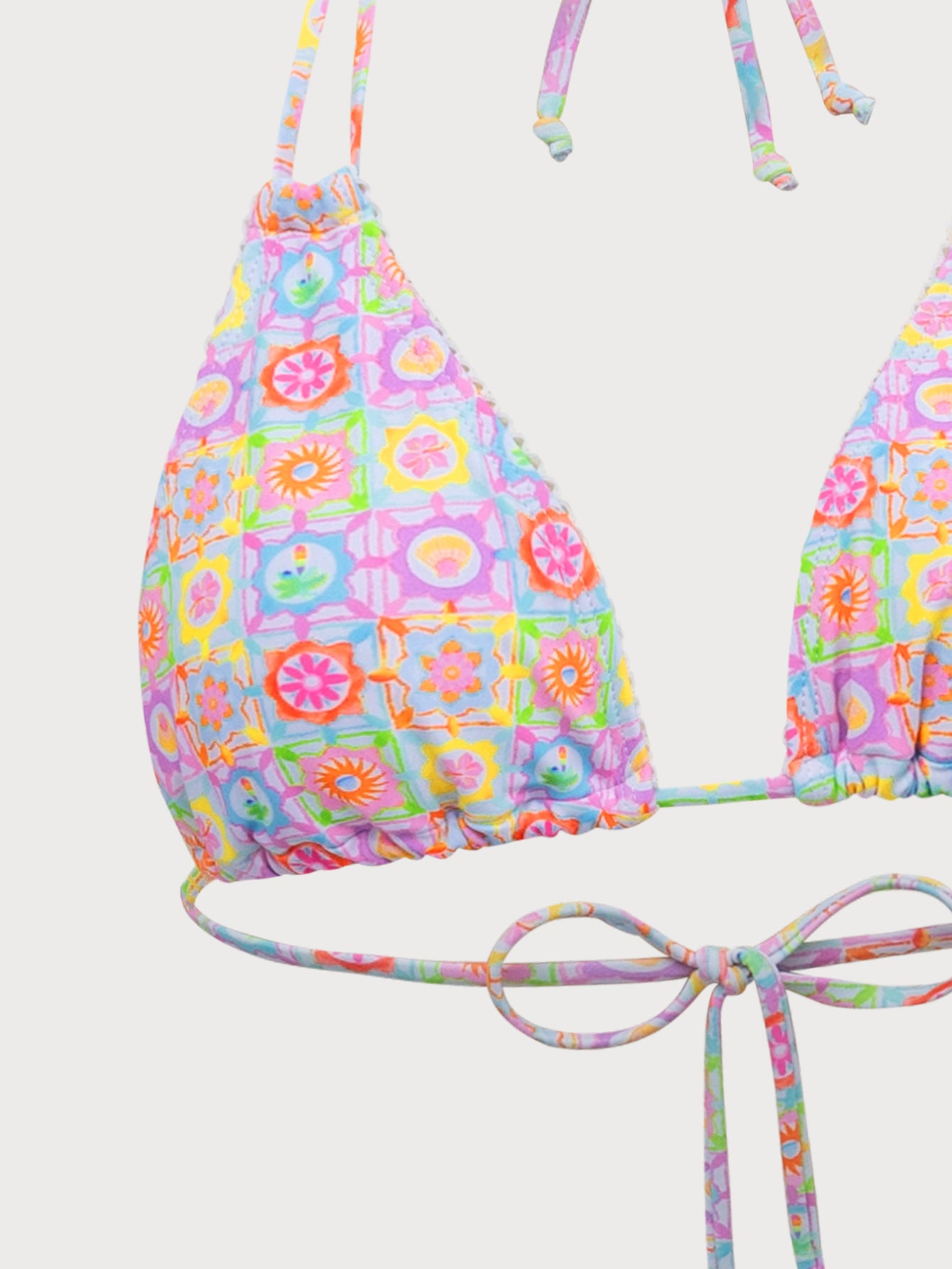 Multi-Color Floral Halter Bikini Set