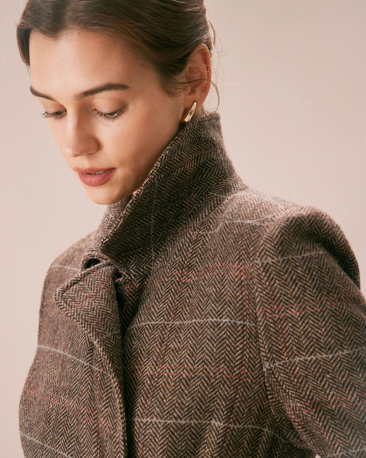 The Coffee Lapel Belted Double Breasted Coat