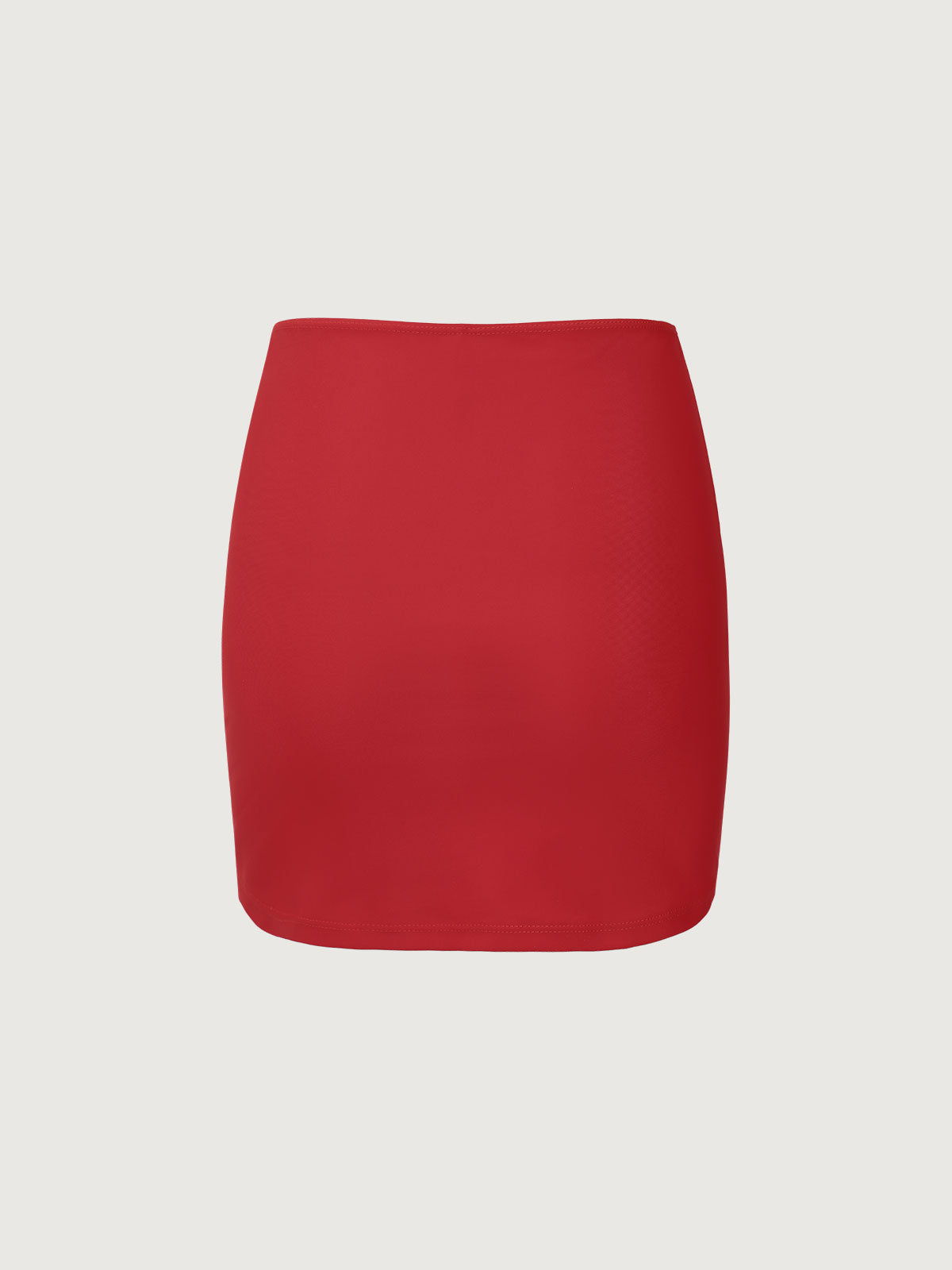 Red Ruched Drawstring Skirt