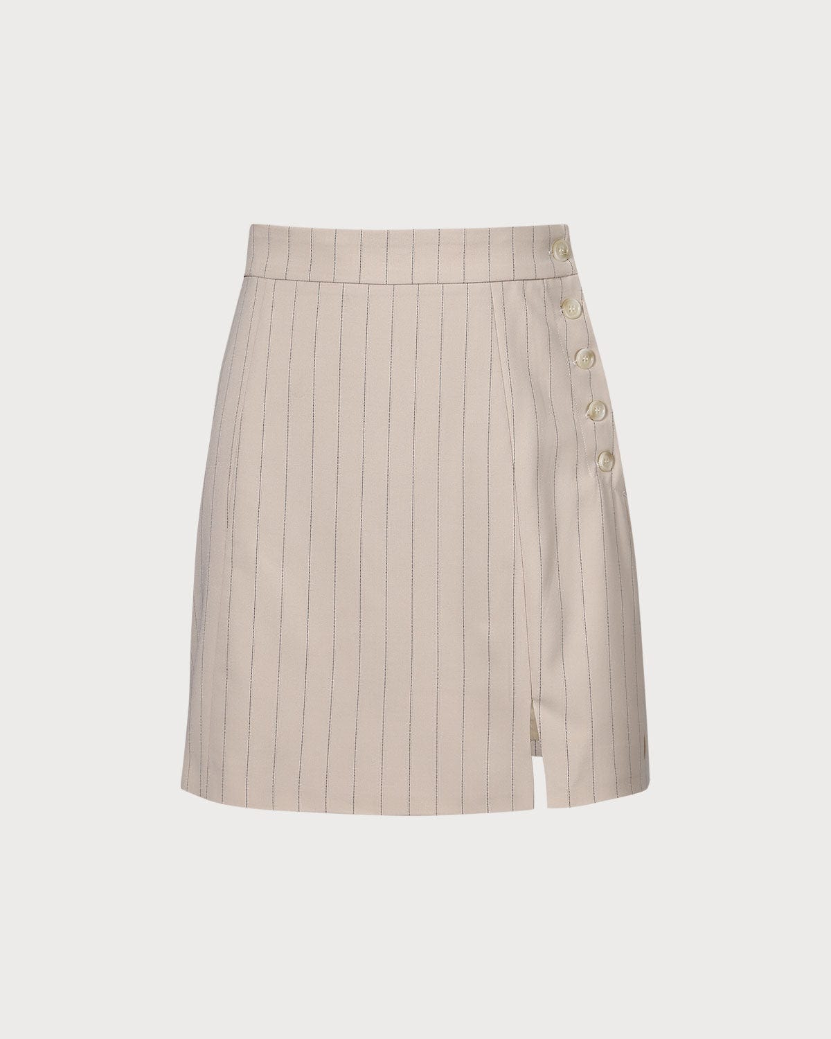 The Apricot Striped Split Hem Mini Skirt