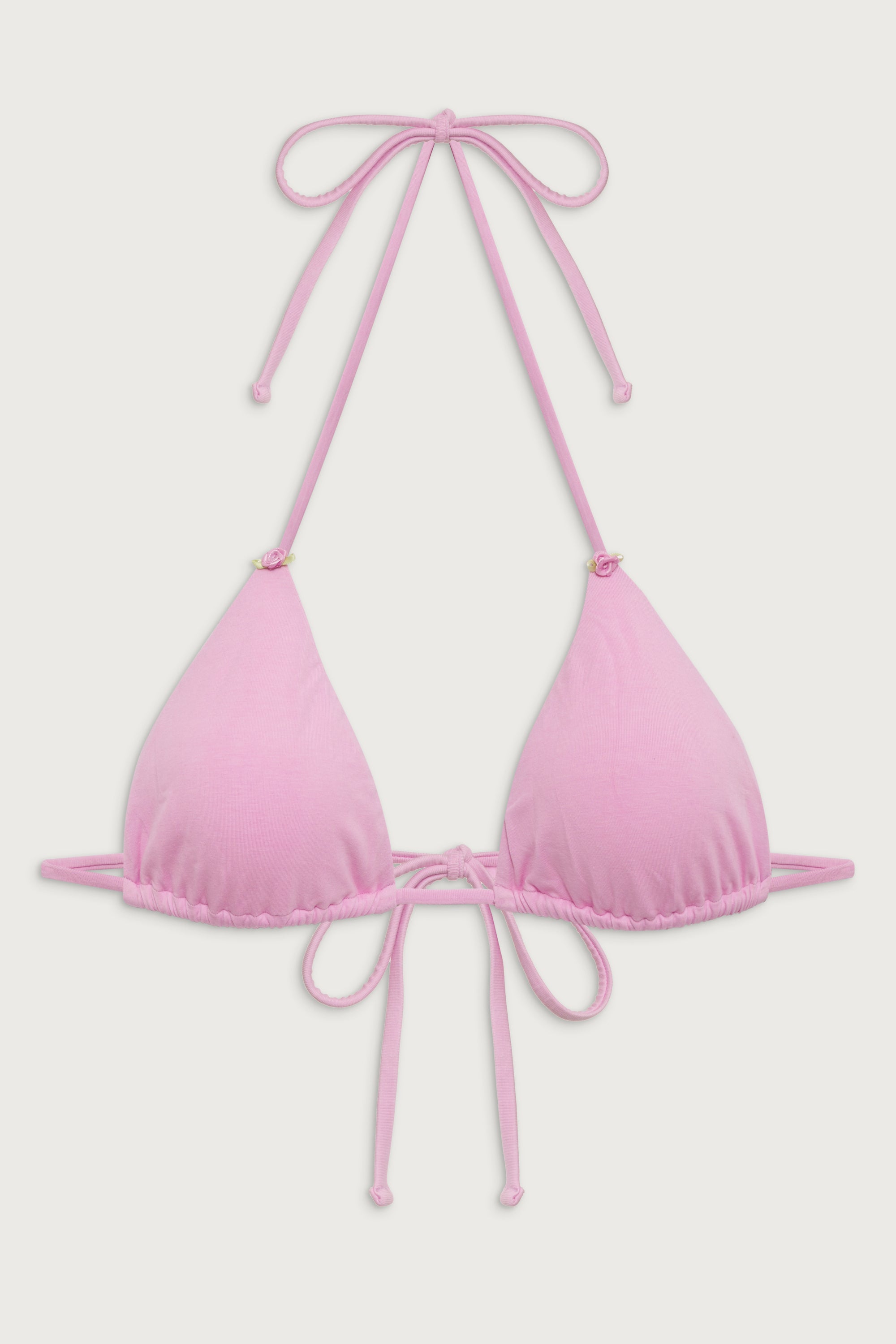 Nick Triangle Halter Bikini Top - French Rose