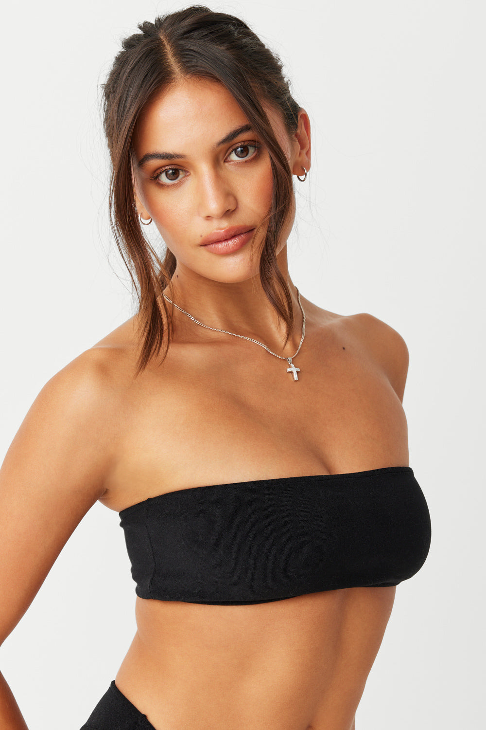 Jada Terry Bandeau Bikini Top - Black