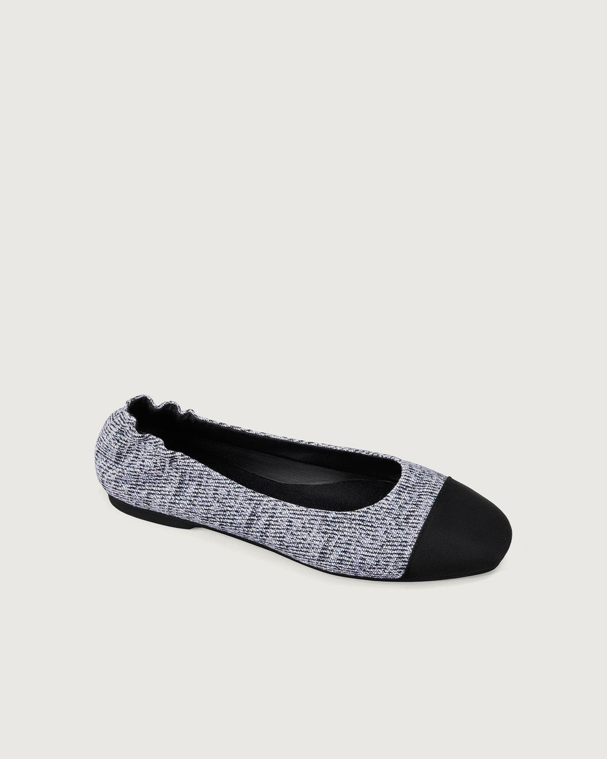 Enfiis Black Twill Jacquard Ballet Flats