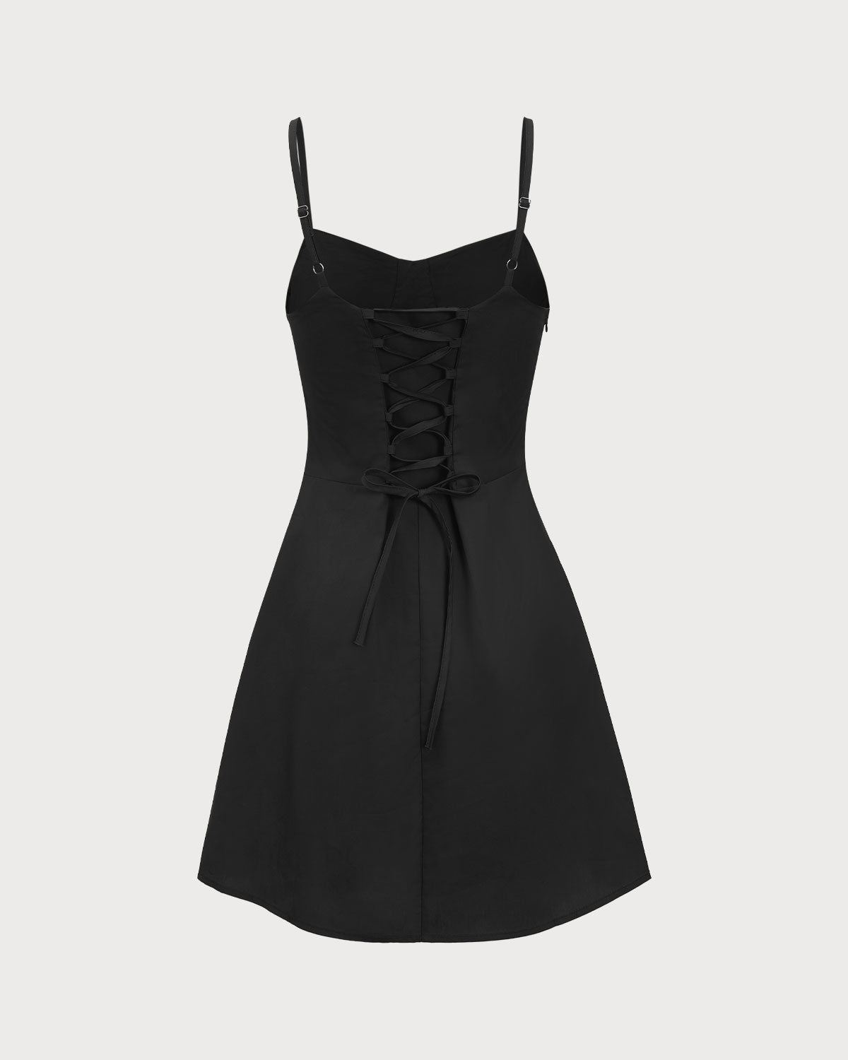 Black Ruched Slip Mini Dress