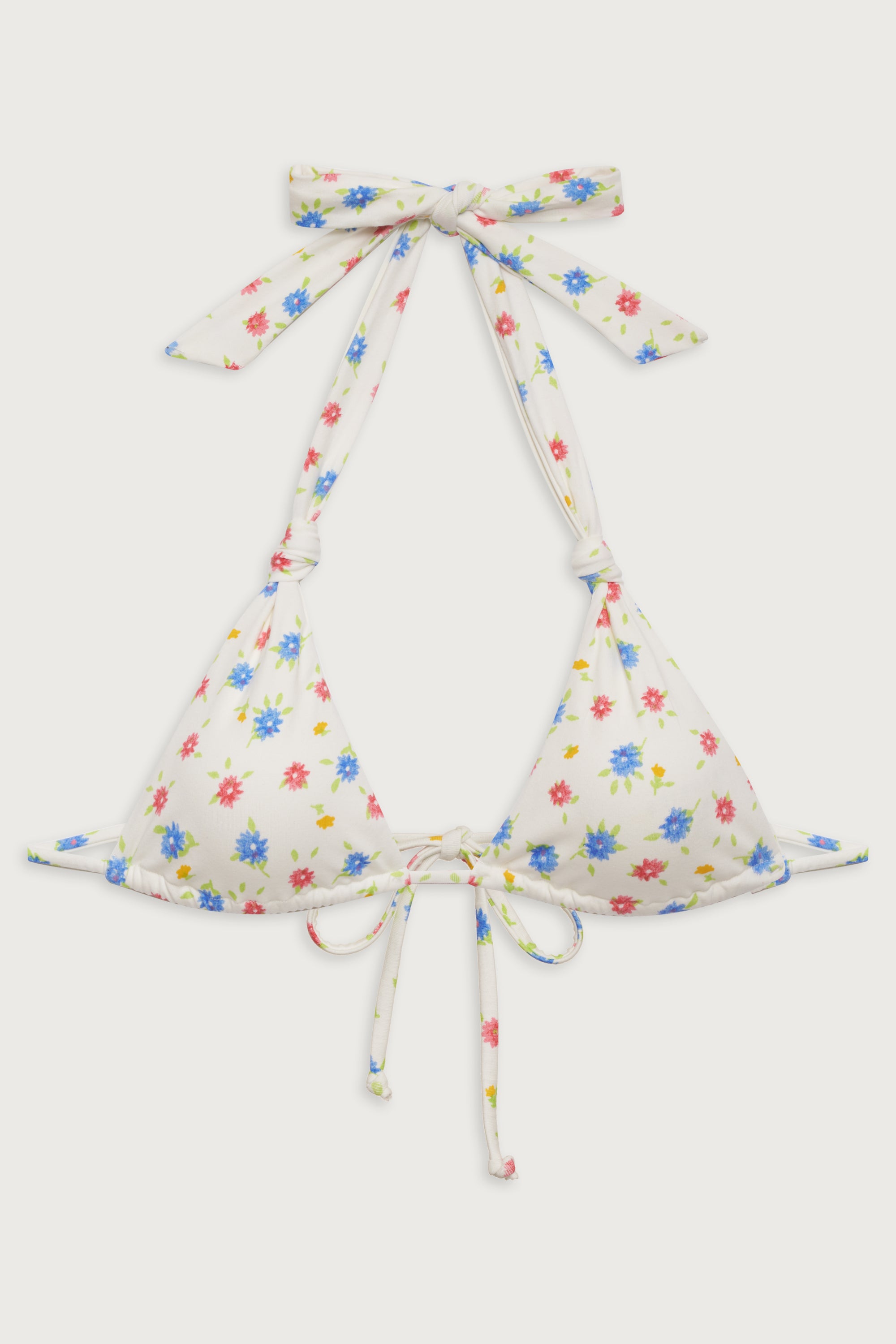 Kealy Triangle Halter Bikini Top - Water Blossom