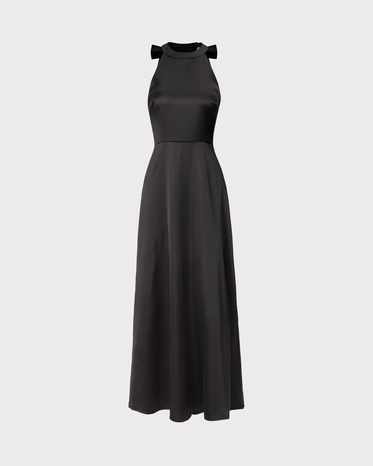 The Black Halter Bowknot Cutout Maxi Dress